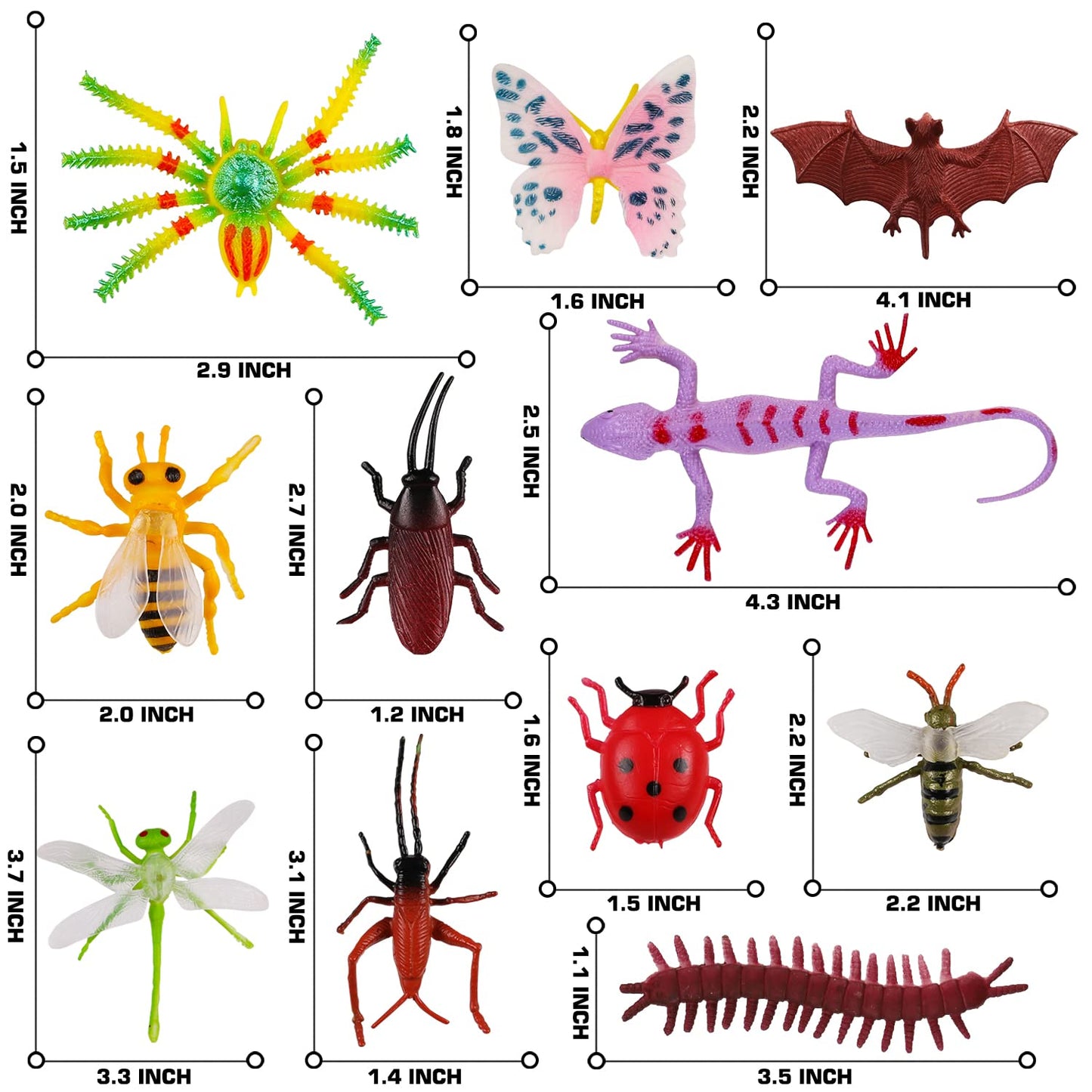 Laxdacee 100 Pcs Realistic Mini Bugs – Kids Insect Figures, Party Favors