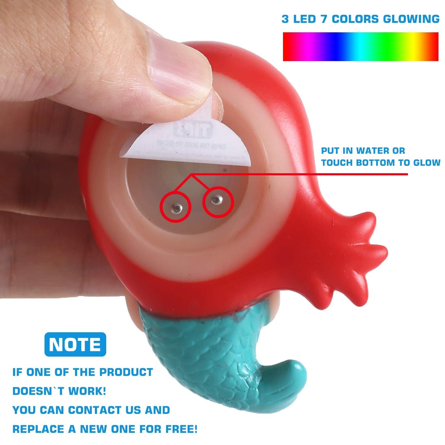 Laxdacee No Hole Bath Toy 12 Pack — Light Up Floating Animals for Bathtub & Pool