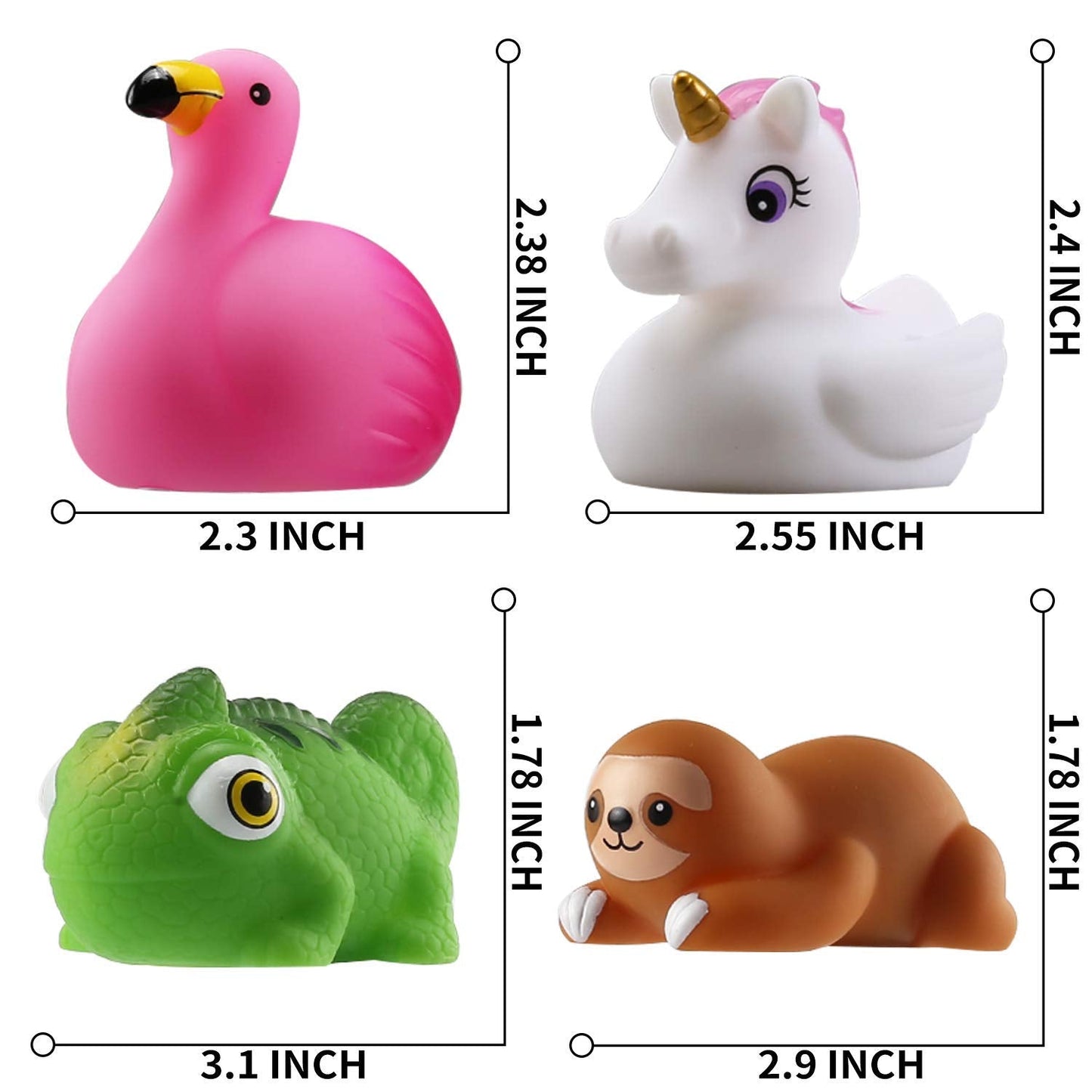 Laxdacee No Hole Bath Toy 12 Pack — Light Up Floating Animals for Bathtub & Pool