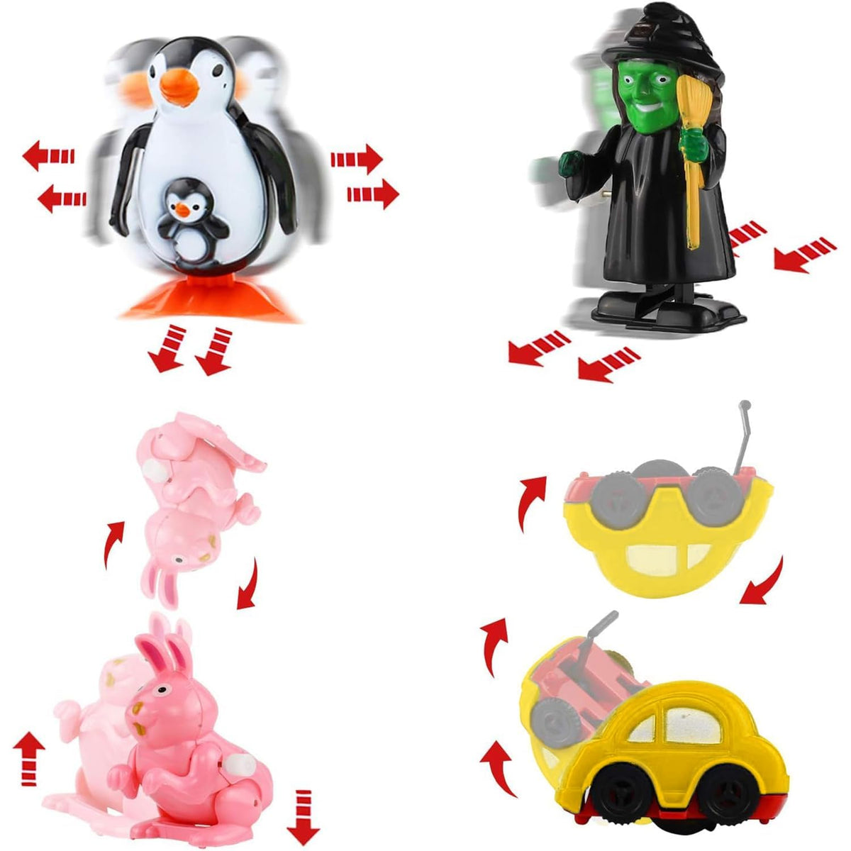 Laxdacee Wind-Up Toys 24 Pack – Assorted Mini Party Favors & Prizes