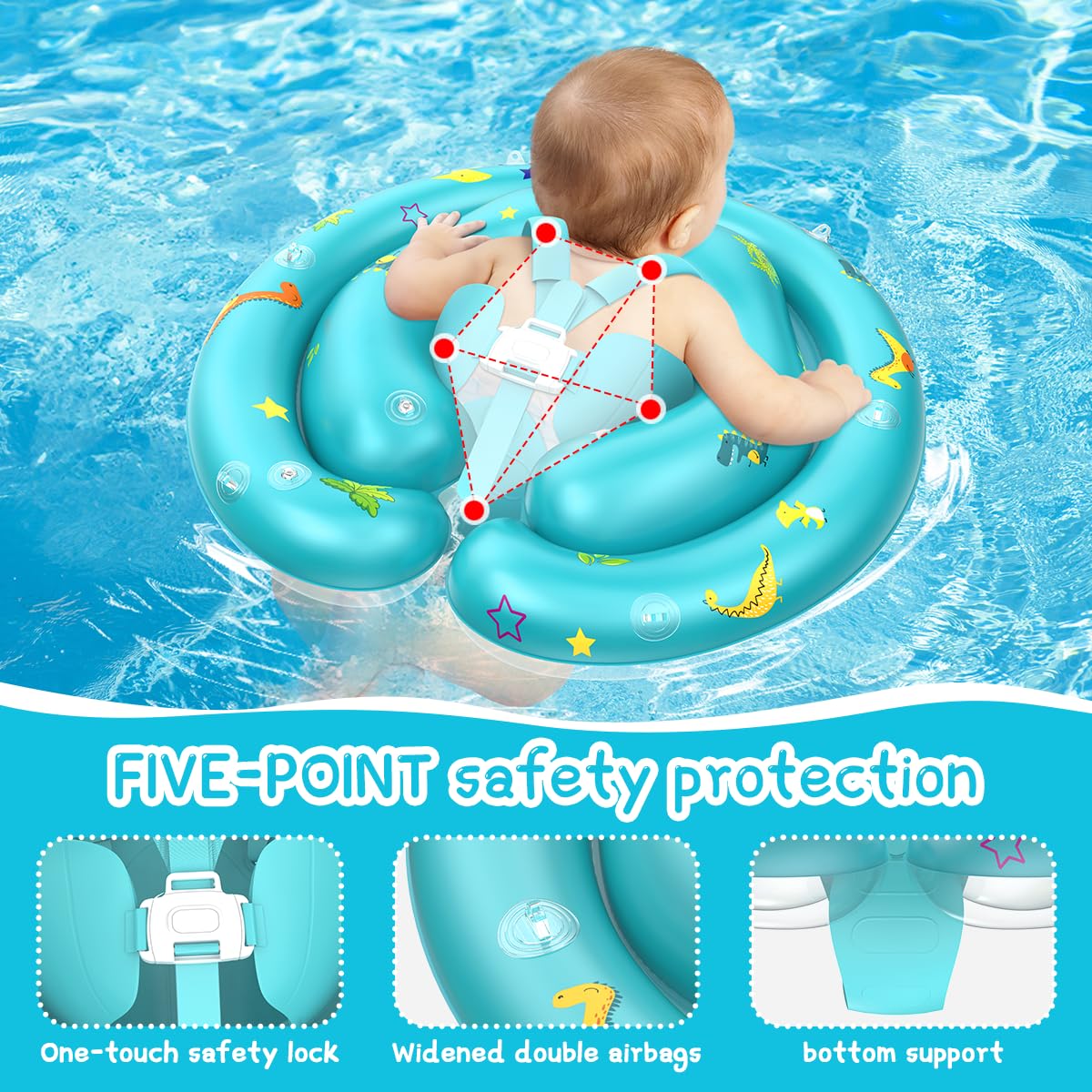 LAYCOL Baby Pool Float with Canopy | UPF50+ Sun Protection | 6-24 Months