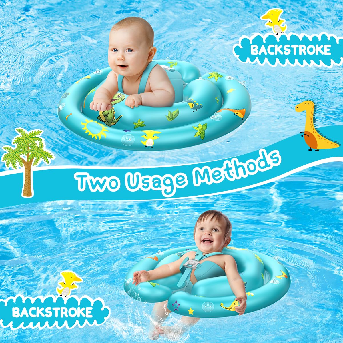 LAYCOL Baby Pool Float with Canopy | UPF50+ Sun Protection | 6-24 Months