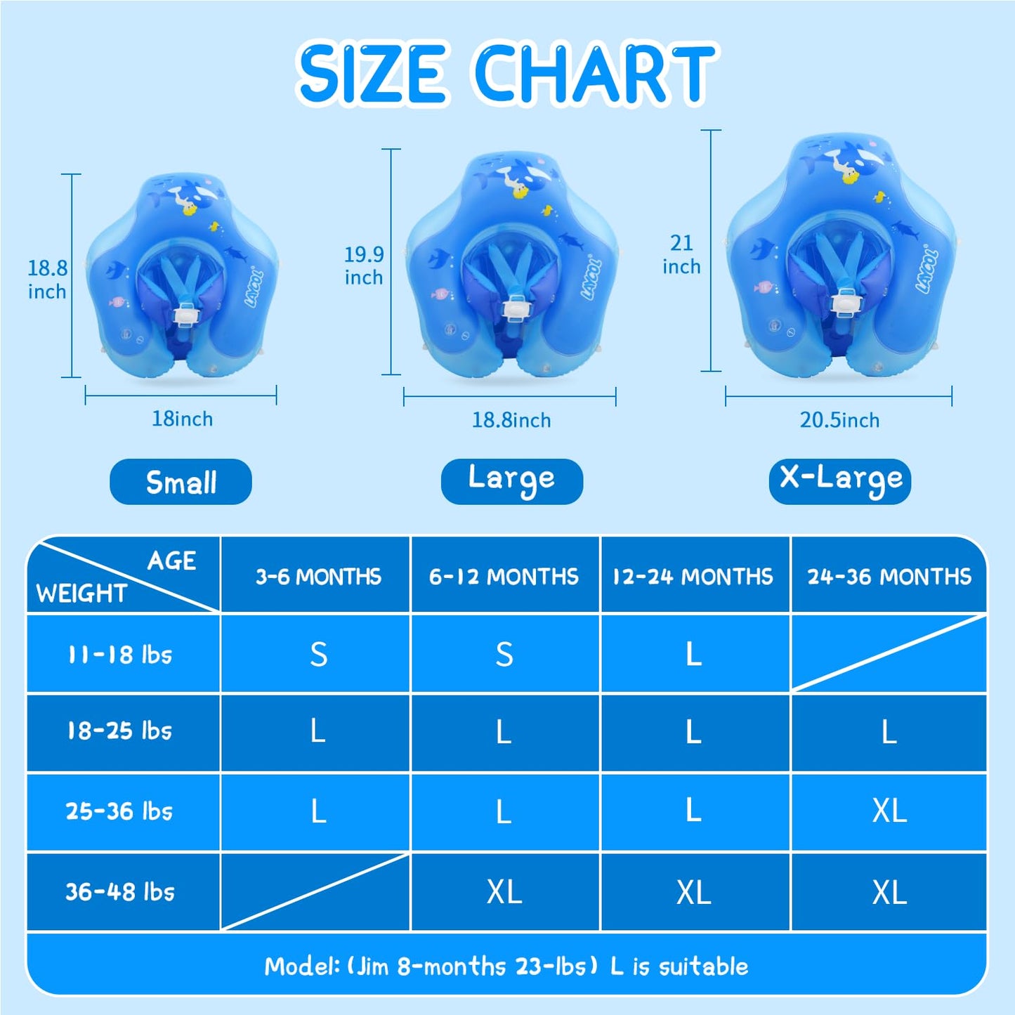 LAYCOL Baby Swimming Float with UPF50+ Sun Canopy — Stable Pool Float for Ages 3-36 Months
