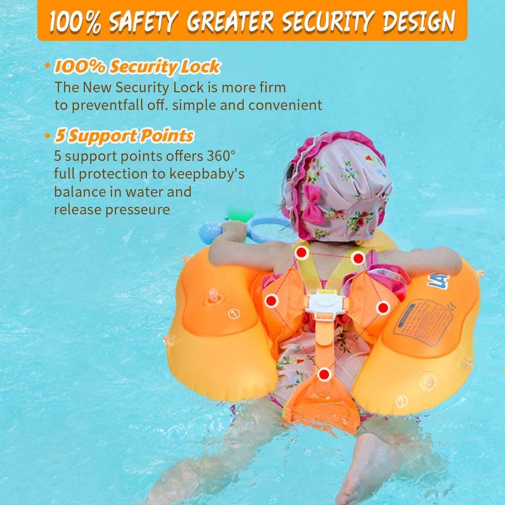 LAYCOL Baby Swimming Float with UPF50+ Sun Canopy | Anti-Flip Pool Float for 3-36 Months