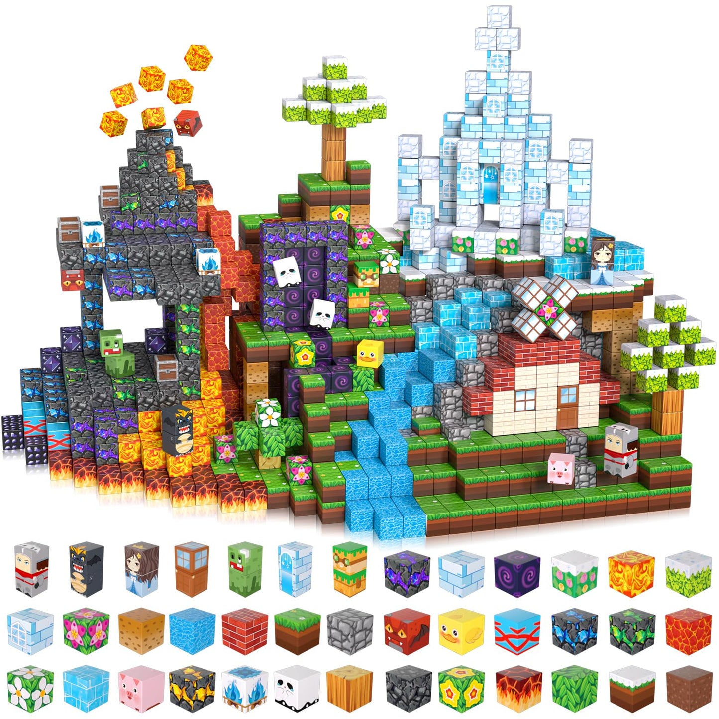 LAYVIC 200PCS Magnetic Building Blocks Set | STEM Toys for Kids 3-12