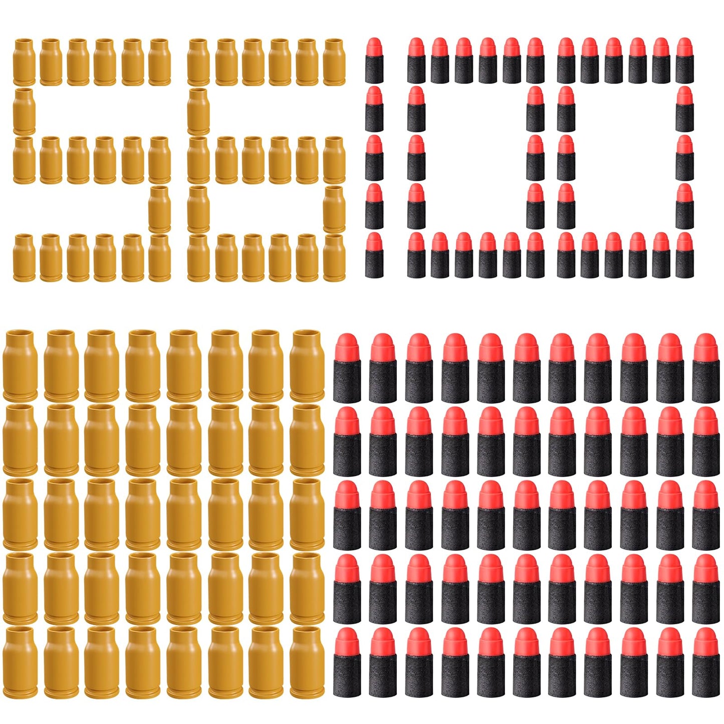 LBDREXZ EVA Foam Bullets – 100 Soft Bullets + 56 Shells, Compatible Toy Gun Refills