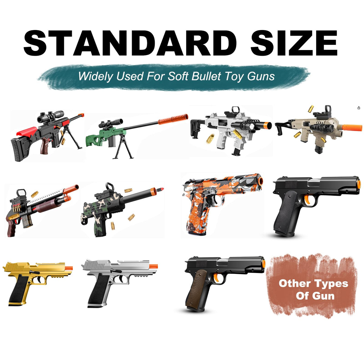 LBDREXZ EVA Foam Bullets – 100 Soft Bullets + 56 Shells, Compatible Toy Gun Refills