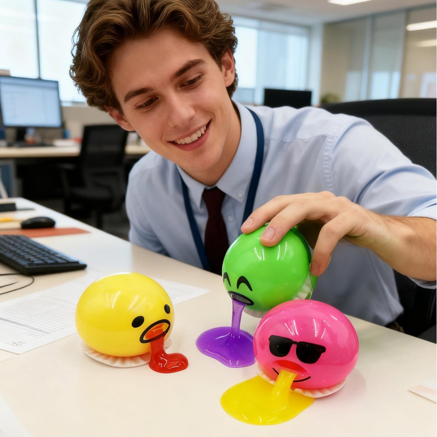LBKKC Vomiting Egg Slime Toy – Funny Prank Squeeze Stress Ball & Gag Gift