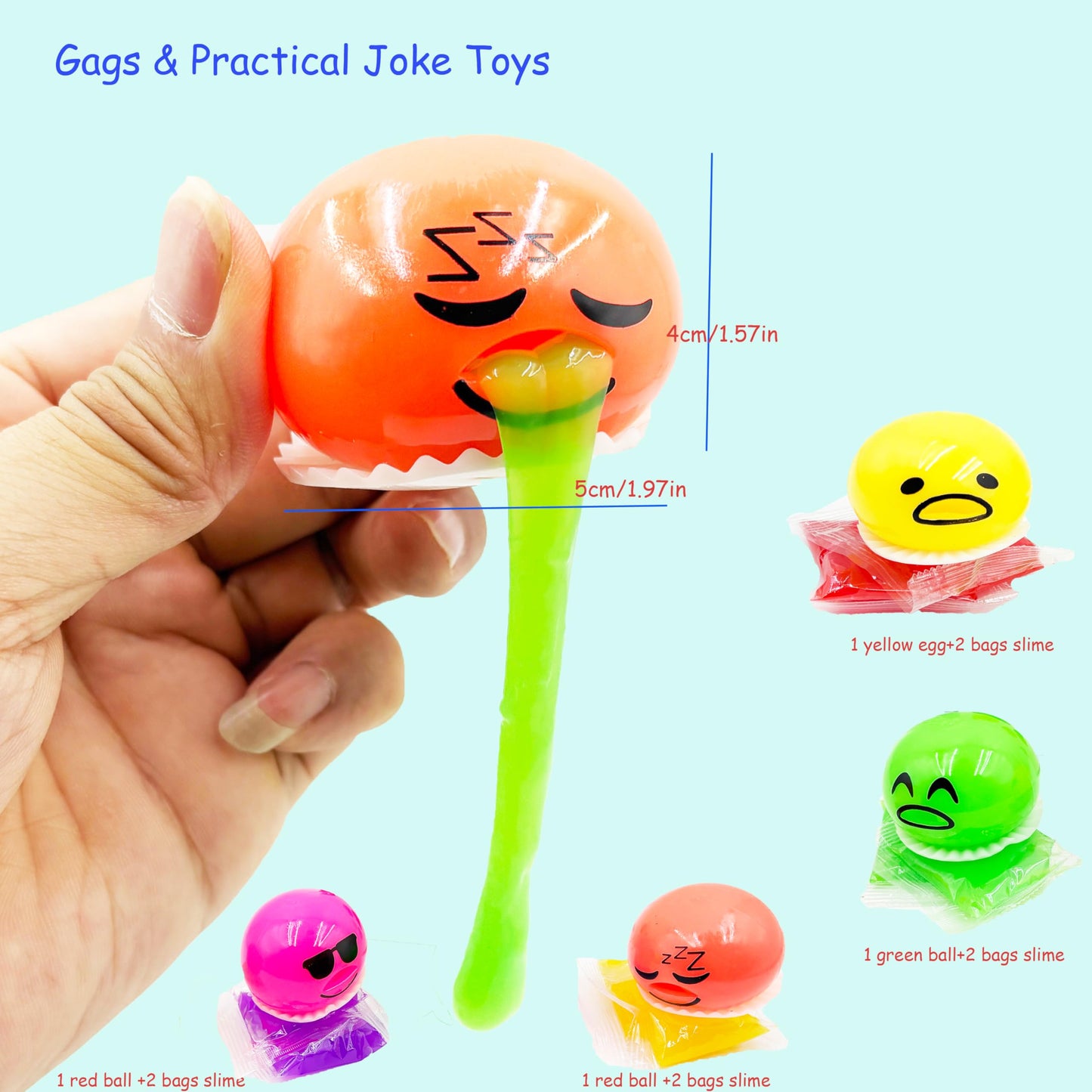 LBKKC Vomiting Egg Slime Toy – Funny Prank Squeeze Stress Ball & Gag Gift