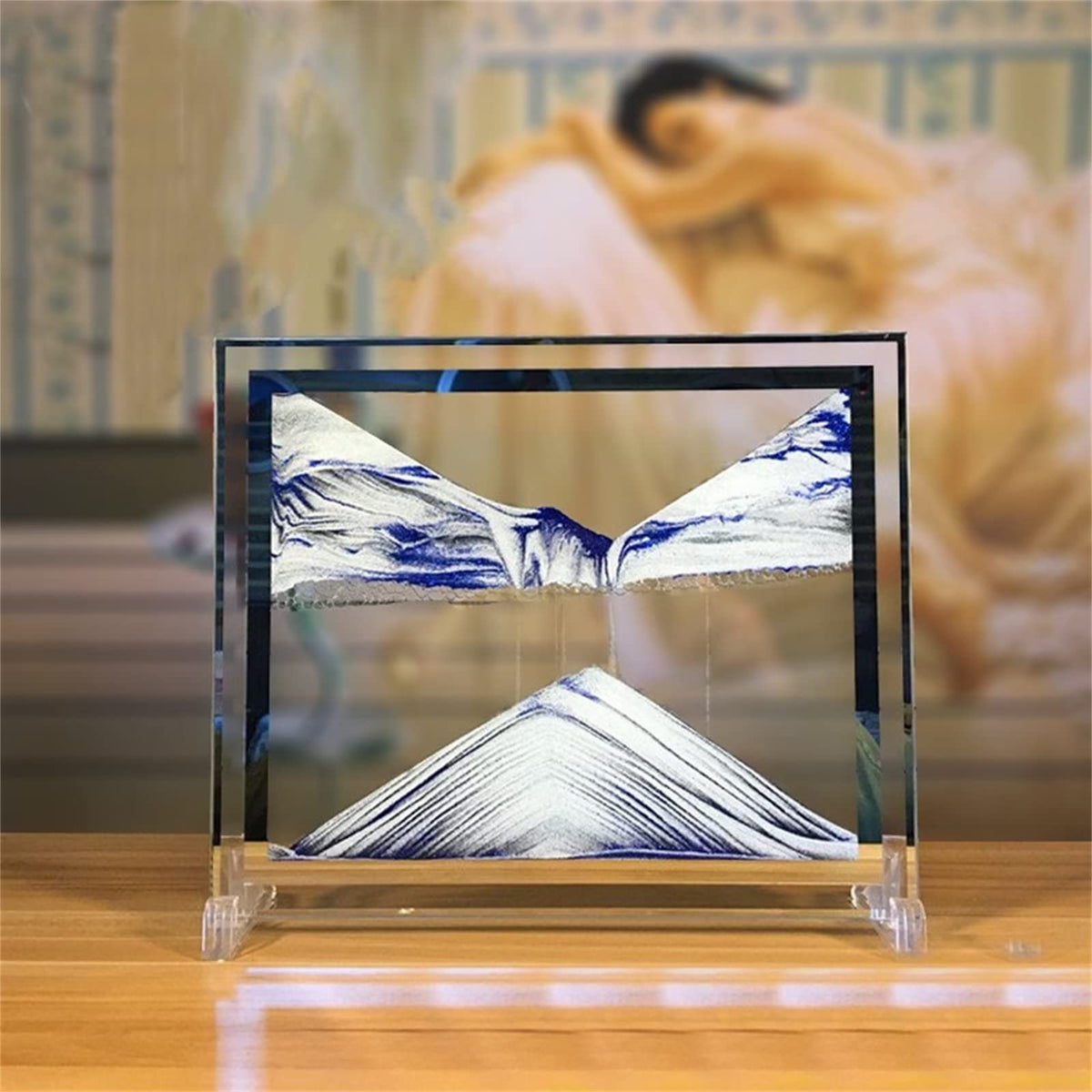 LCDOCLAK Moving Sand Art Picture (12x10 in) — 3D Hourglass Deep Sea Sandscape for Home & Office Desk