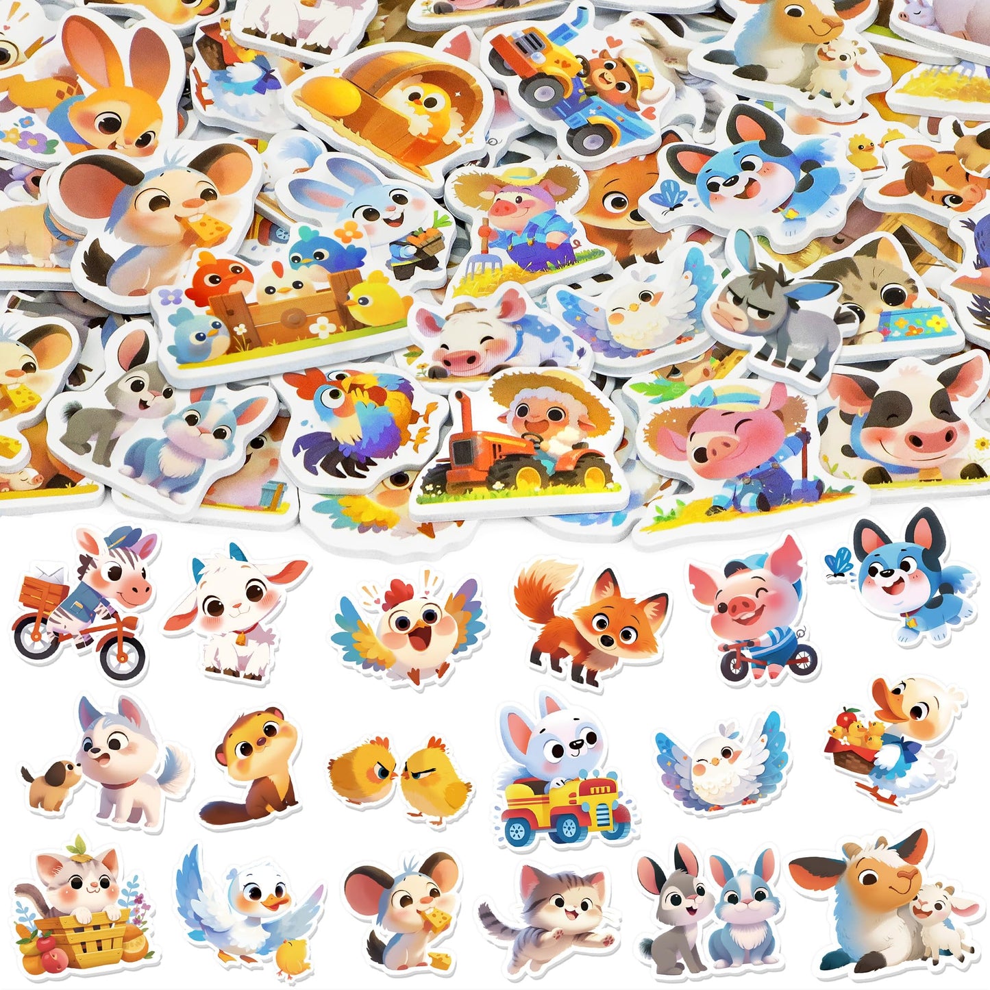 Lckaent Farm Animal Foam Stickers – 420 Pcs, Self-Adhesive Kids Craft Set