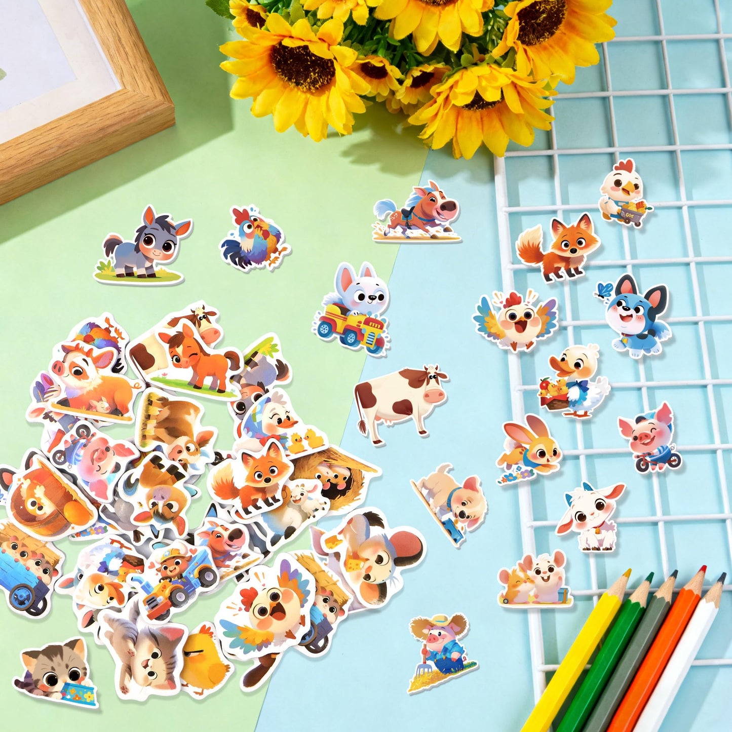 Lckaent Farm Animal Foam Stickers – 420 Pcs, Self-Adhesive Kids Craft Set