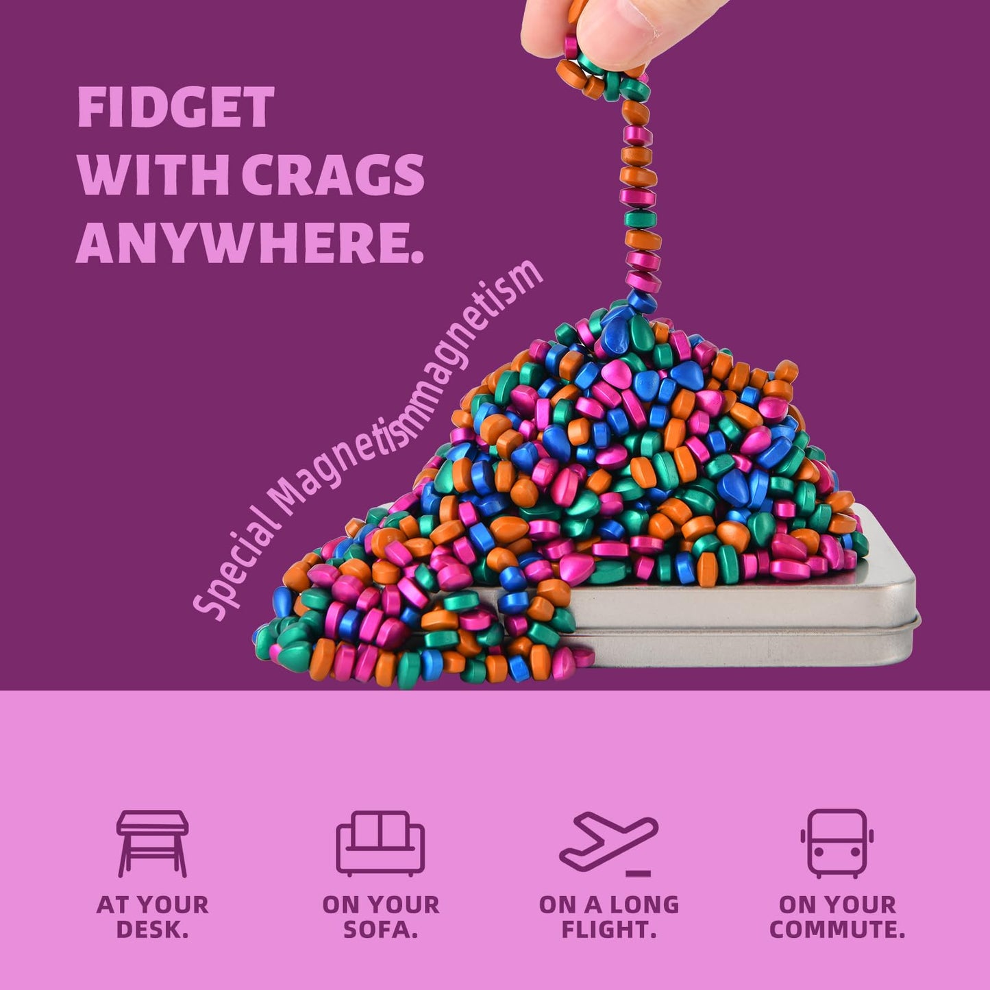 LCVUUK Magnetic Putty Stones – Multicolor Ferrite Pebbles Desk Toy (600+ Weak Magnetic)