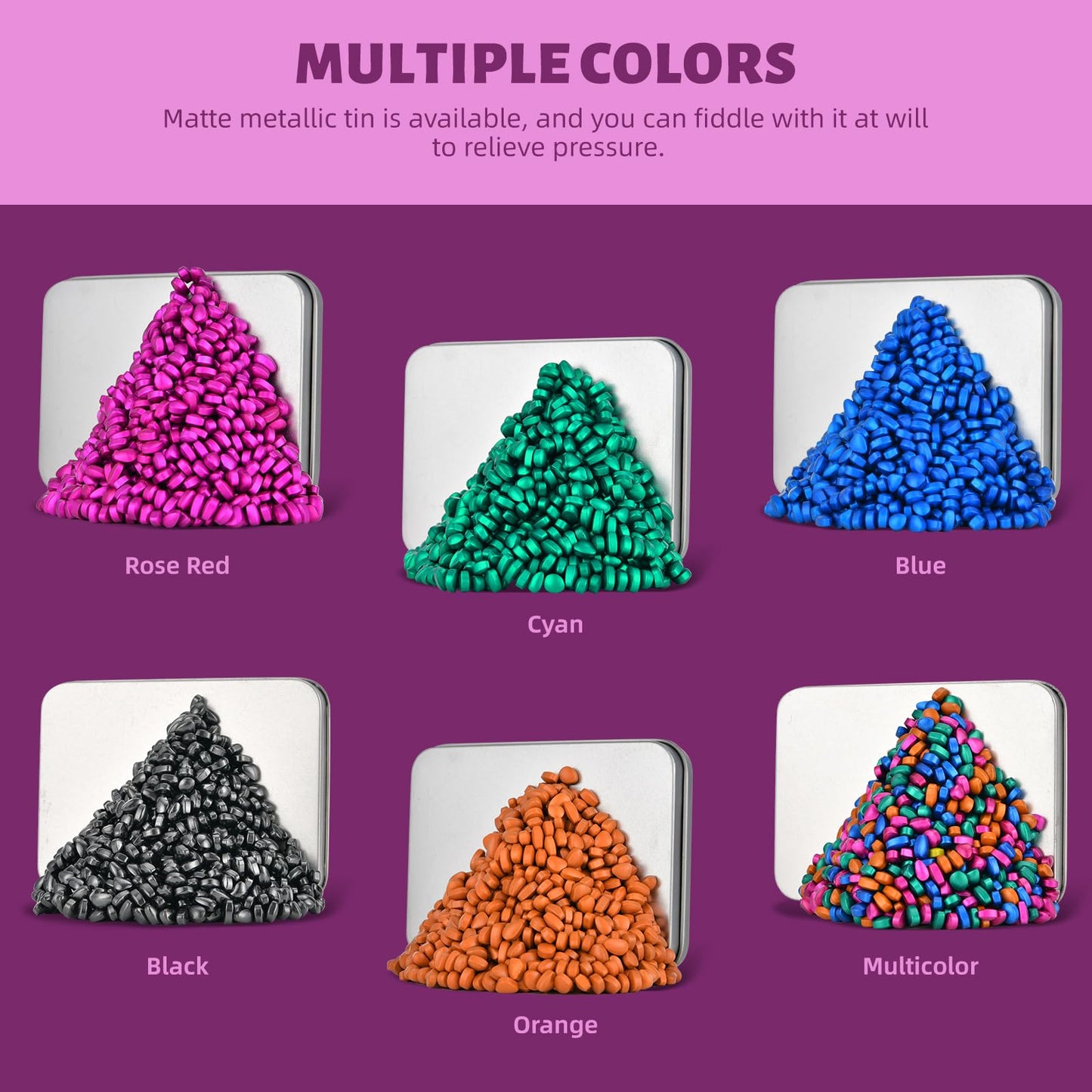 LCVUUK Magnetic Putty Stones – Multicolor Ferrite Pebbles Desk Toy (600+ Weak Magnetic)