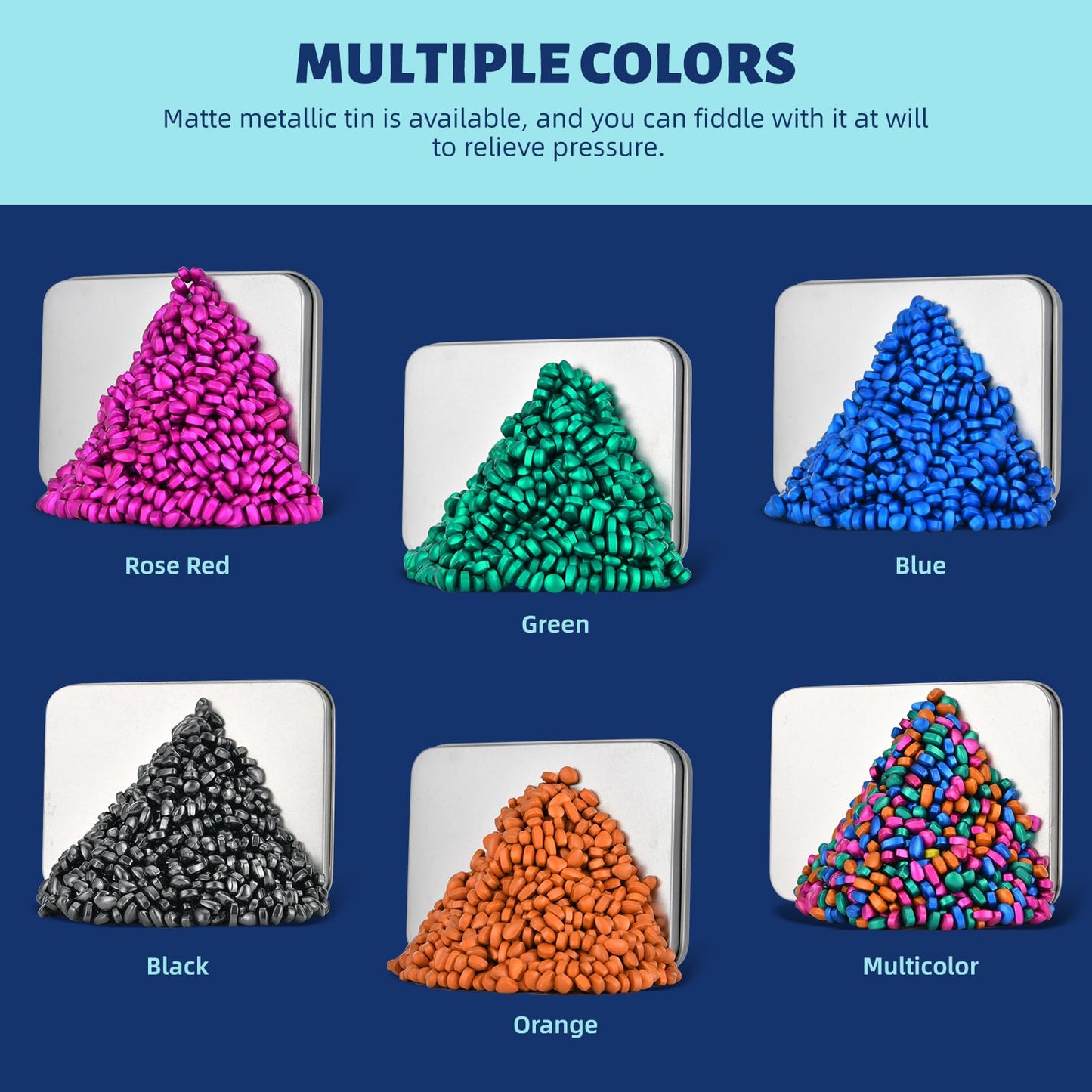 LCVUUK Magnetic Putty Rocks – Blue, 600+ Ferrite Pebbles – Desk Toy for Adults