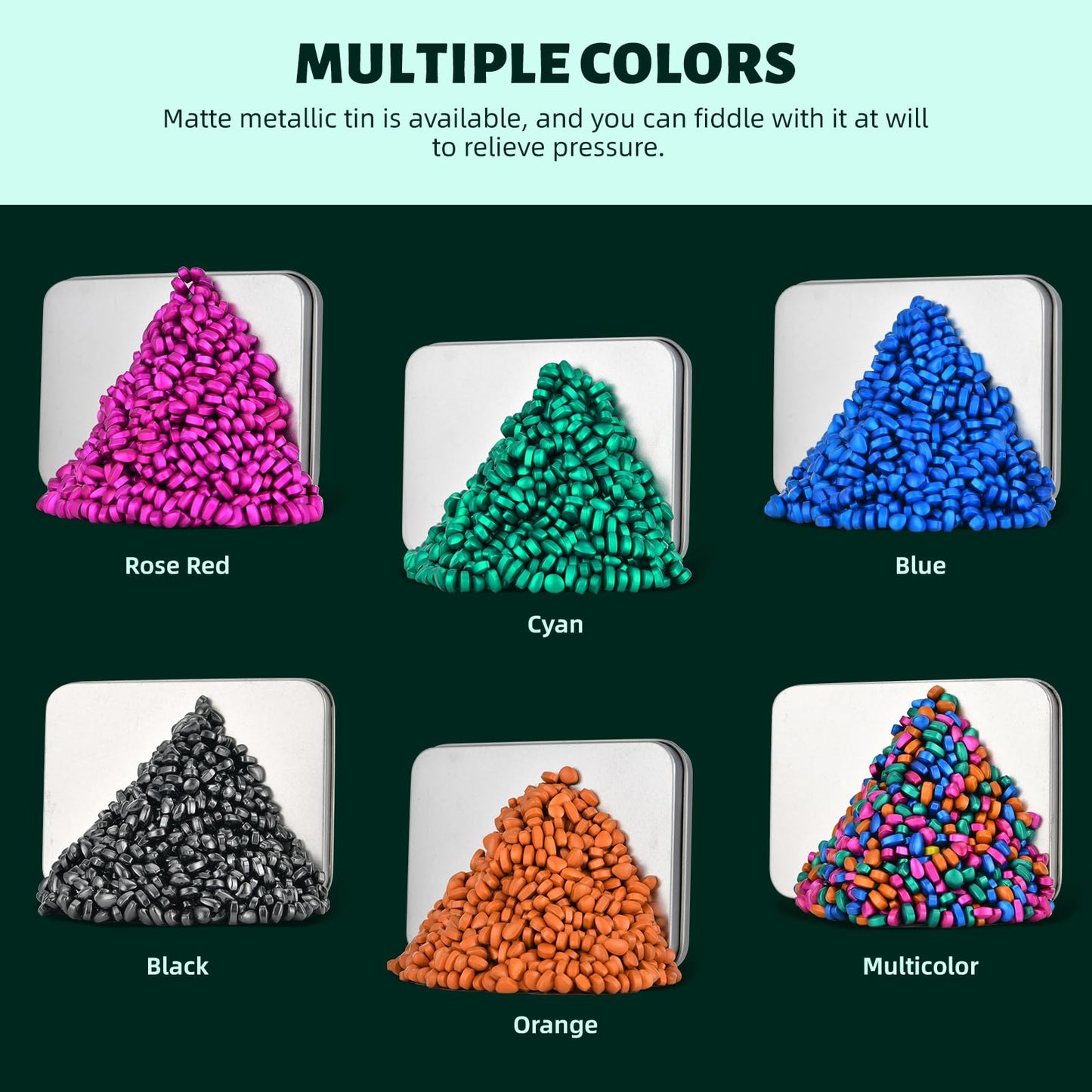 LCVUUK Putty Rocks Cyan – 600+ Weak Magnetic Ferrite Pebbles Desk Toy for Adults