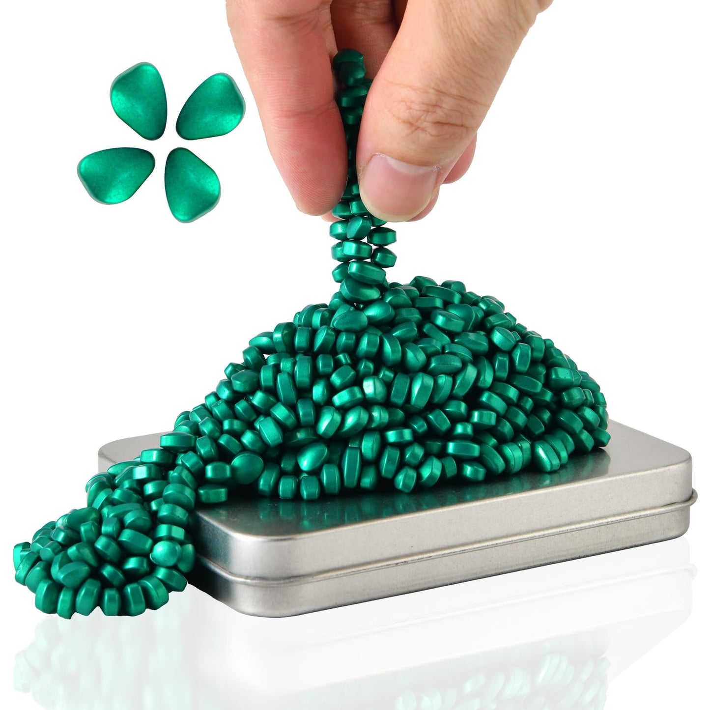 LCVUUK Putty Rocks Cyan – 600+ Weak Magnetic Ferrite Pebbles Desk Toy for Adults