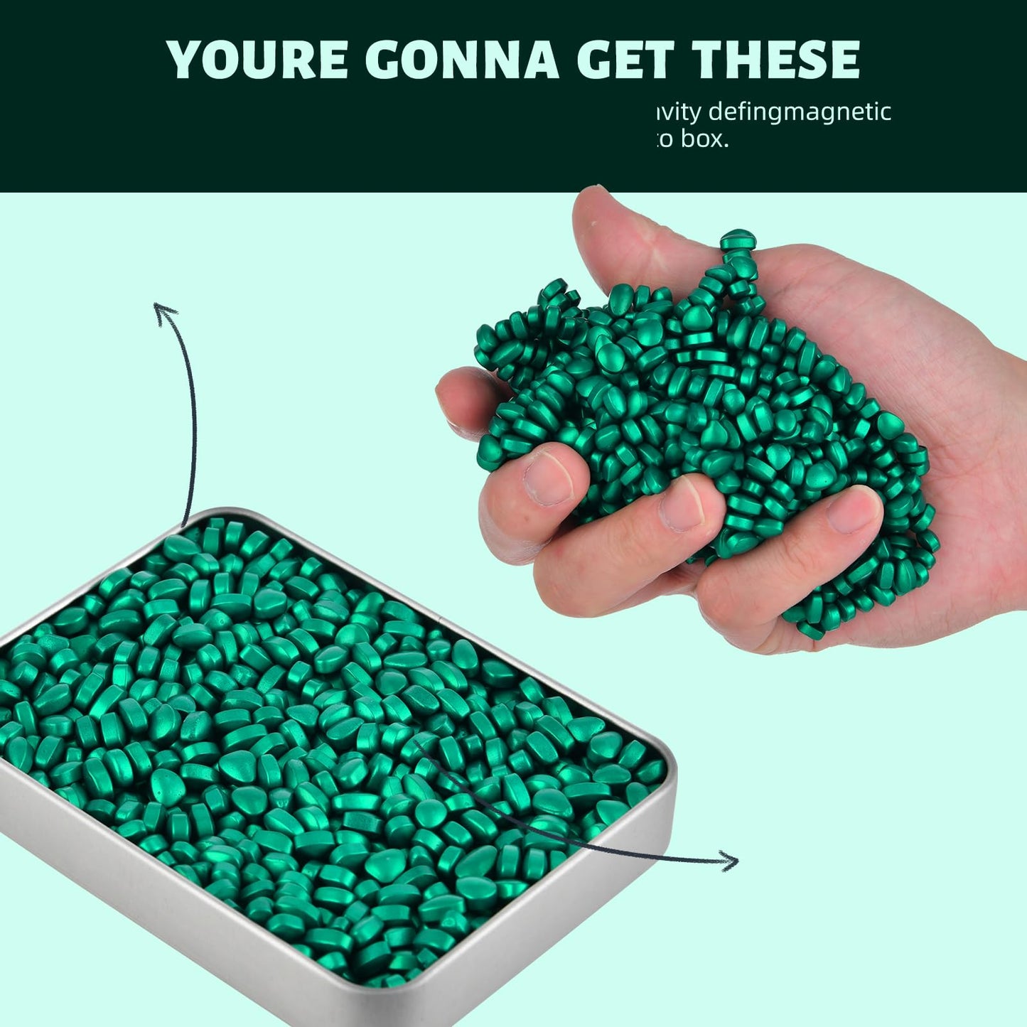 LCVUUK Putty Rocks Cyan – 600+ Weak Magnetic Ferrite Pebbles Desk Toy for Adults