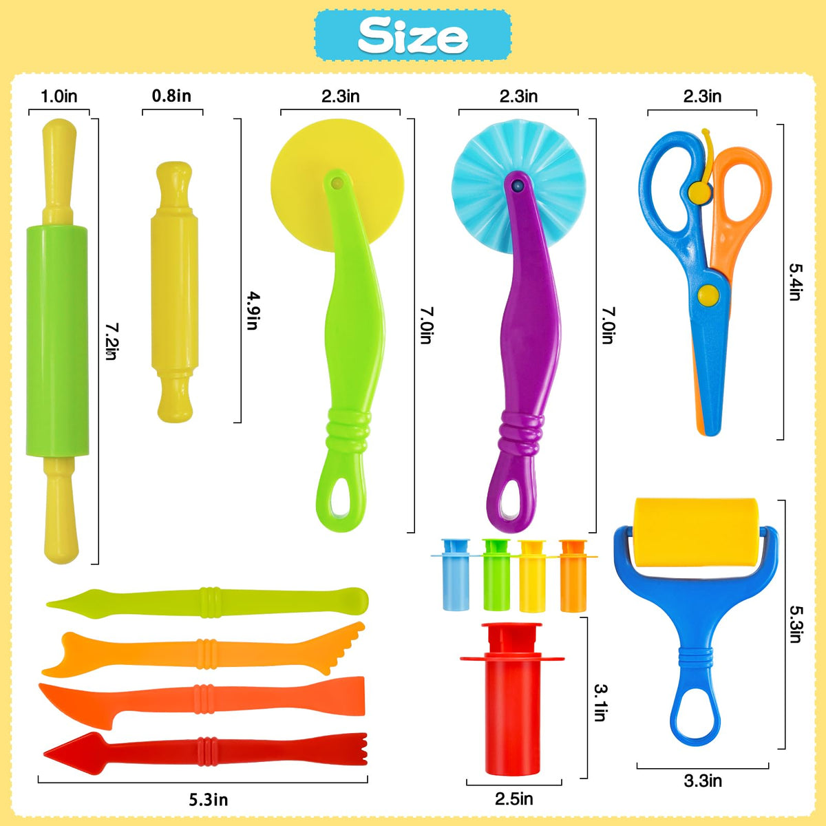 LCY WEDSHI Dough Tool Set – 15 Pcs for Kids Aged 4-8 | Safe Plastic Dough Accessories