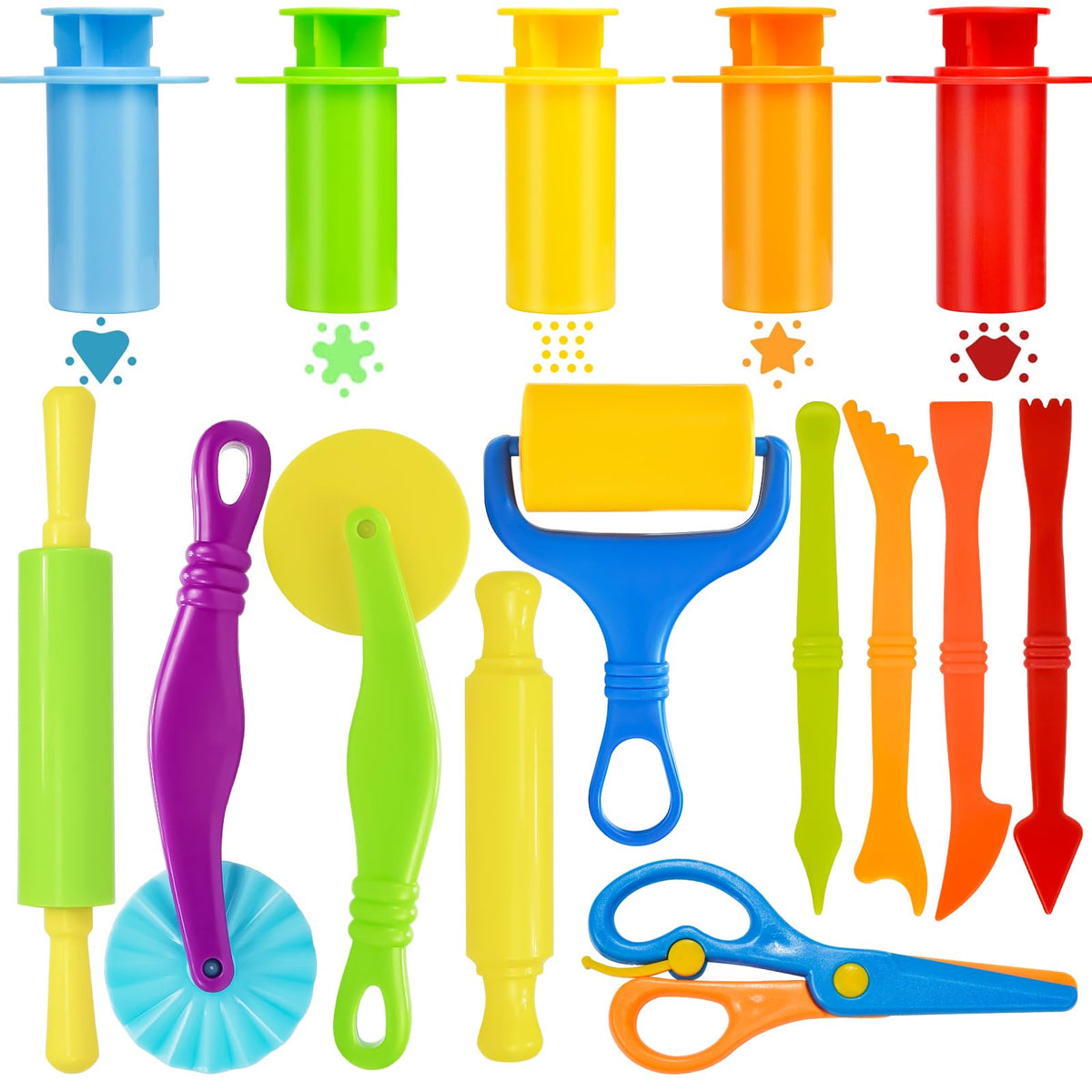 LCY WEDSHI Dough Tool Set – 15 Pcs for Kids Aged 4-8 | Safe Plastic Dough Accessories