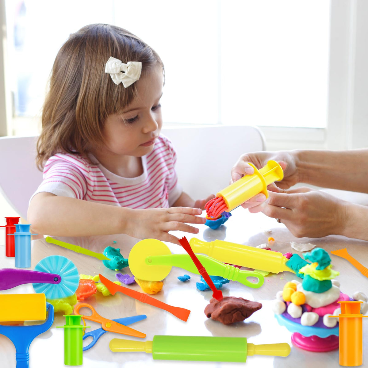 LCY WEDSHI Dough Tool Set – 15 Pcs for Kids Aged 4-8 | Safe Plastic Dough Accessories