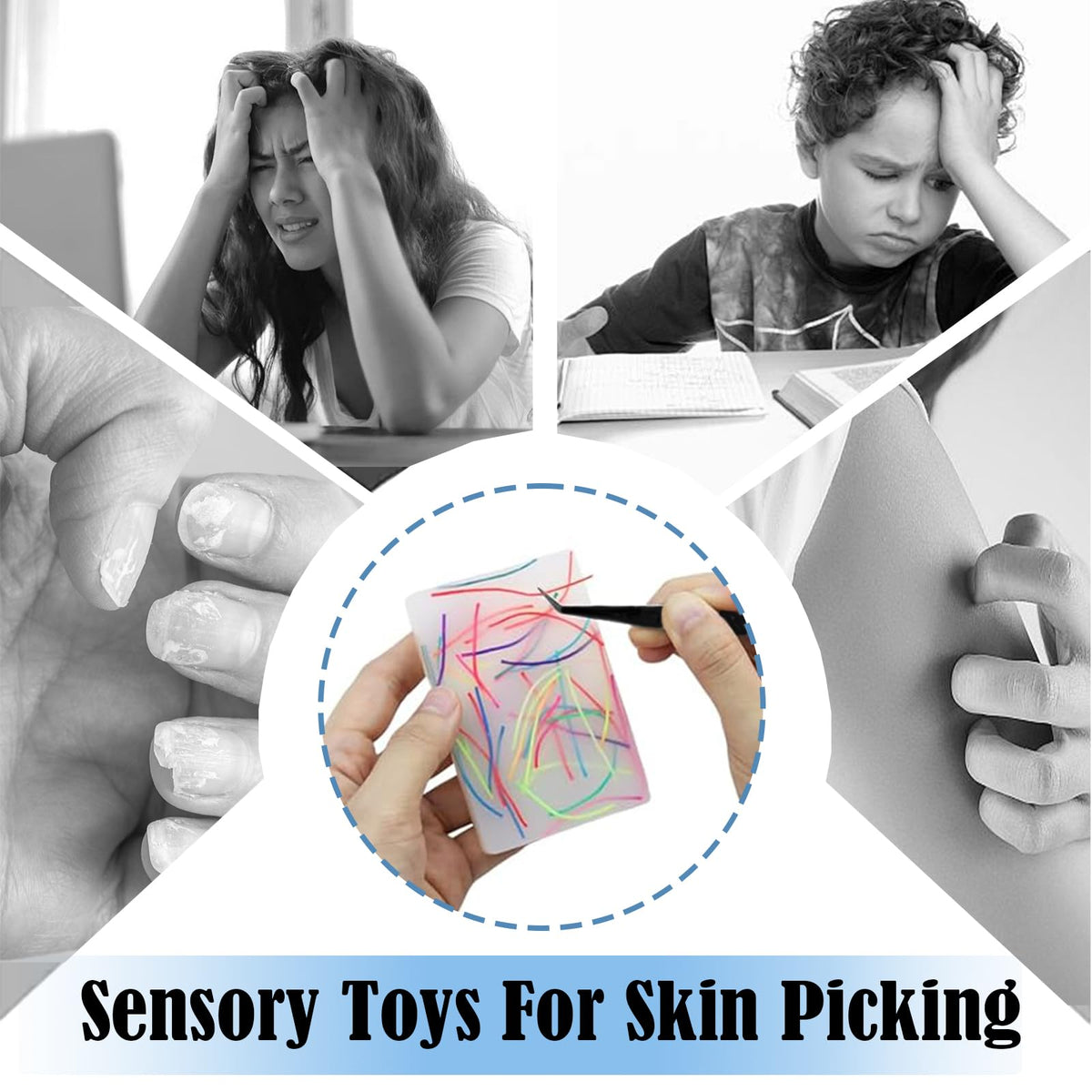 Ldmfcpa 3-Pack Picky Pad Silicone Fidget Toys – Portable Sensory Relief
