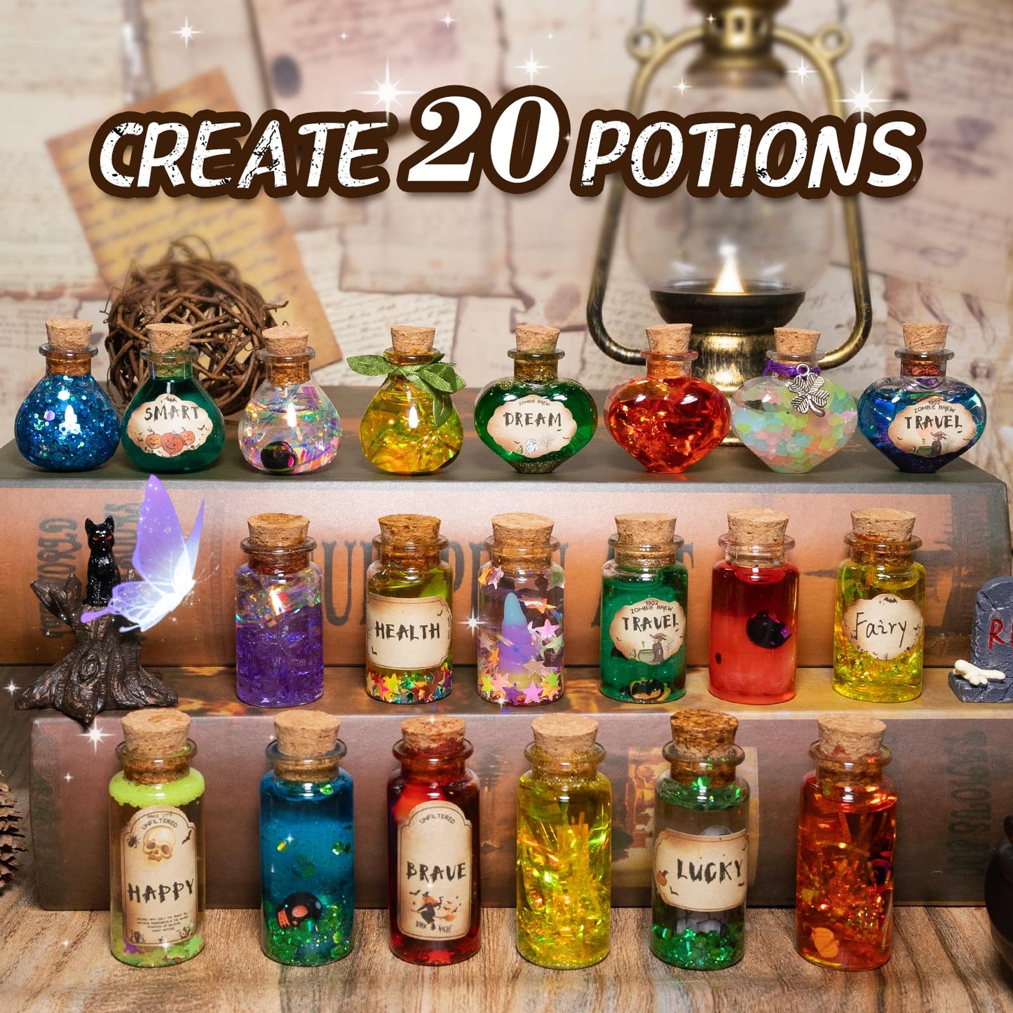 LDomet Magic Potions Kit for Kids - 20 Potion Bottles & Creative Craft Toy