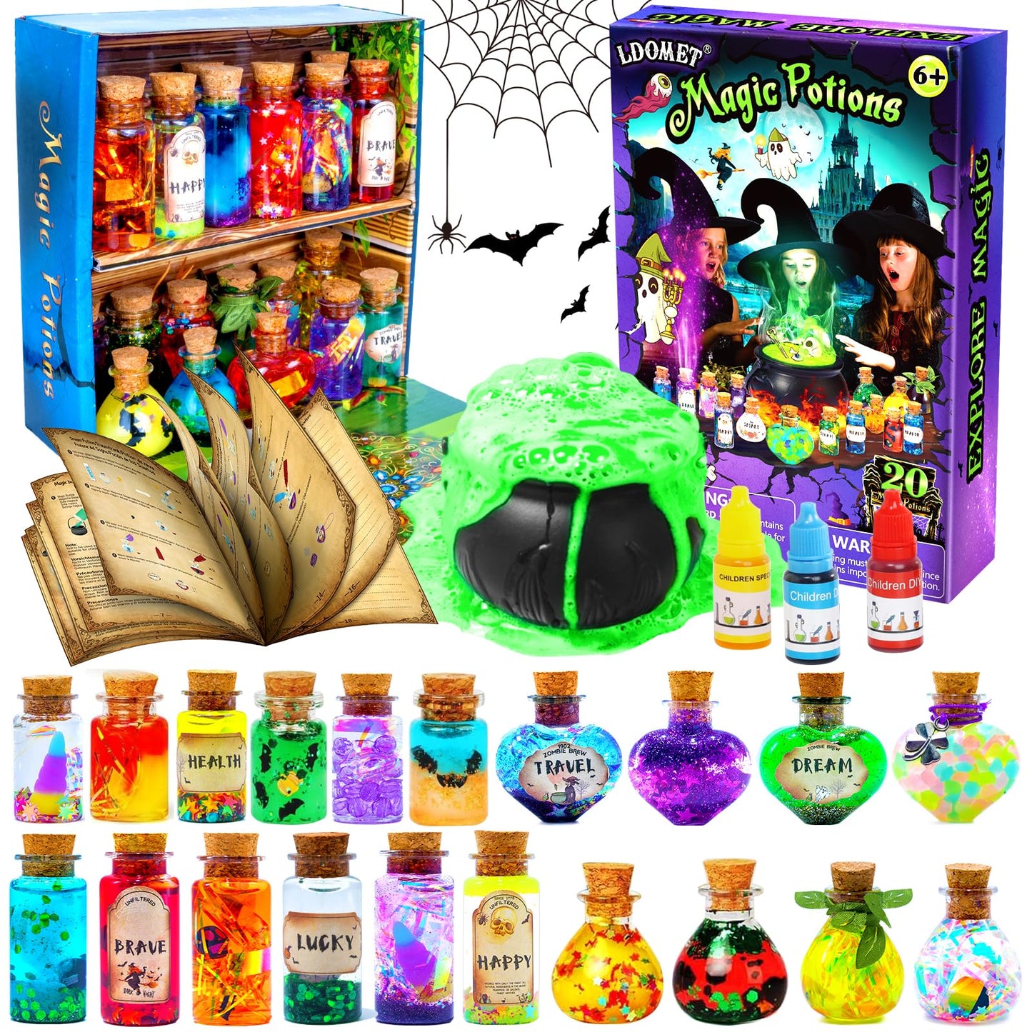 LDomet Magic Potions Kit for Kids - 20 Potion Bottles & Creative Craft Toy