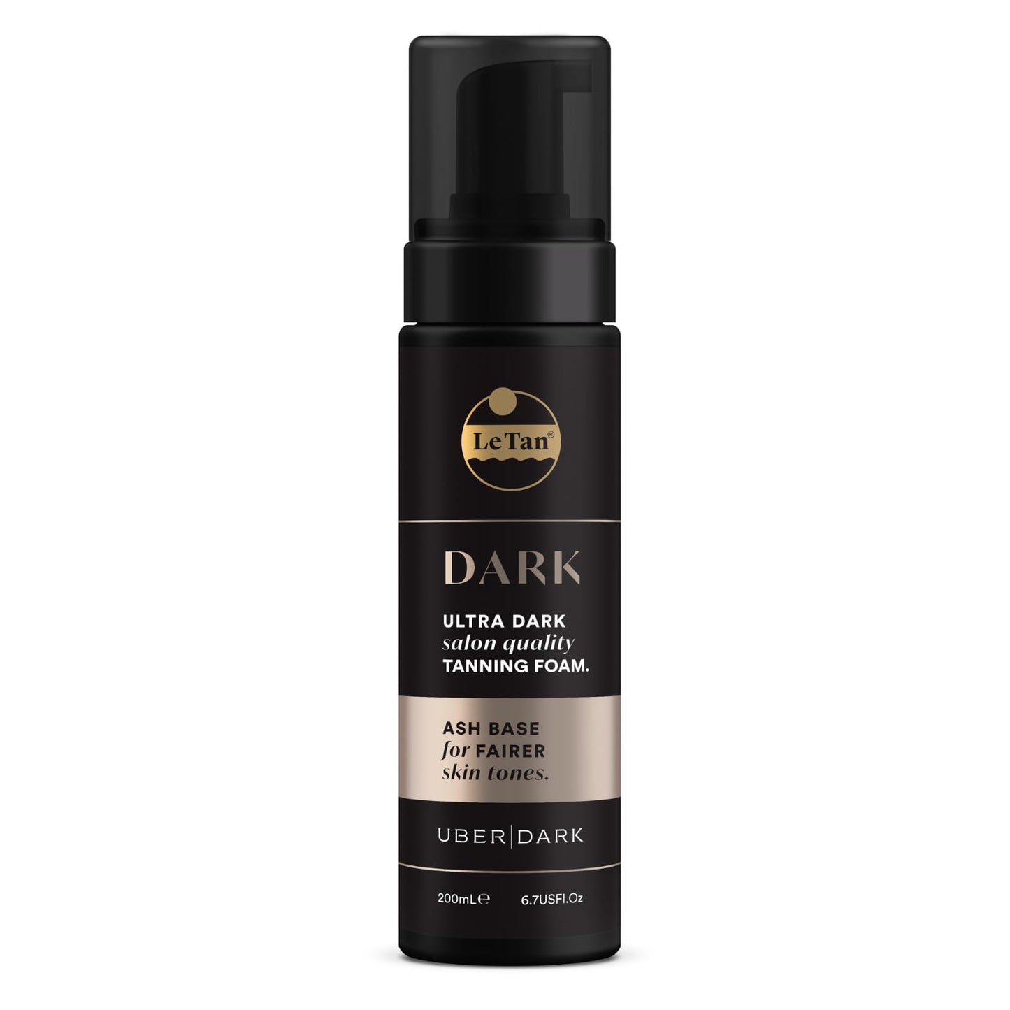 Le Tan Uber Dark Self Tanning Foam Ash Base – Deep Cool-Brown Tan (6.76 oz)