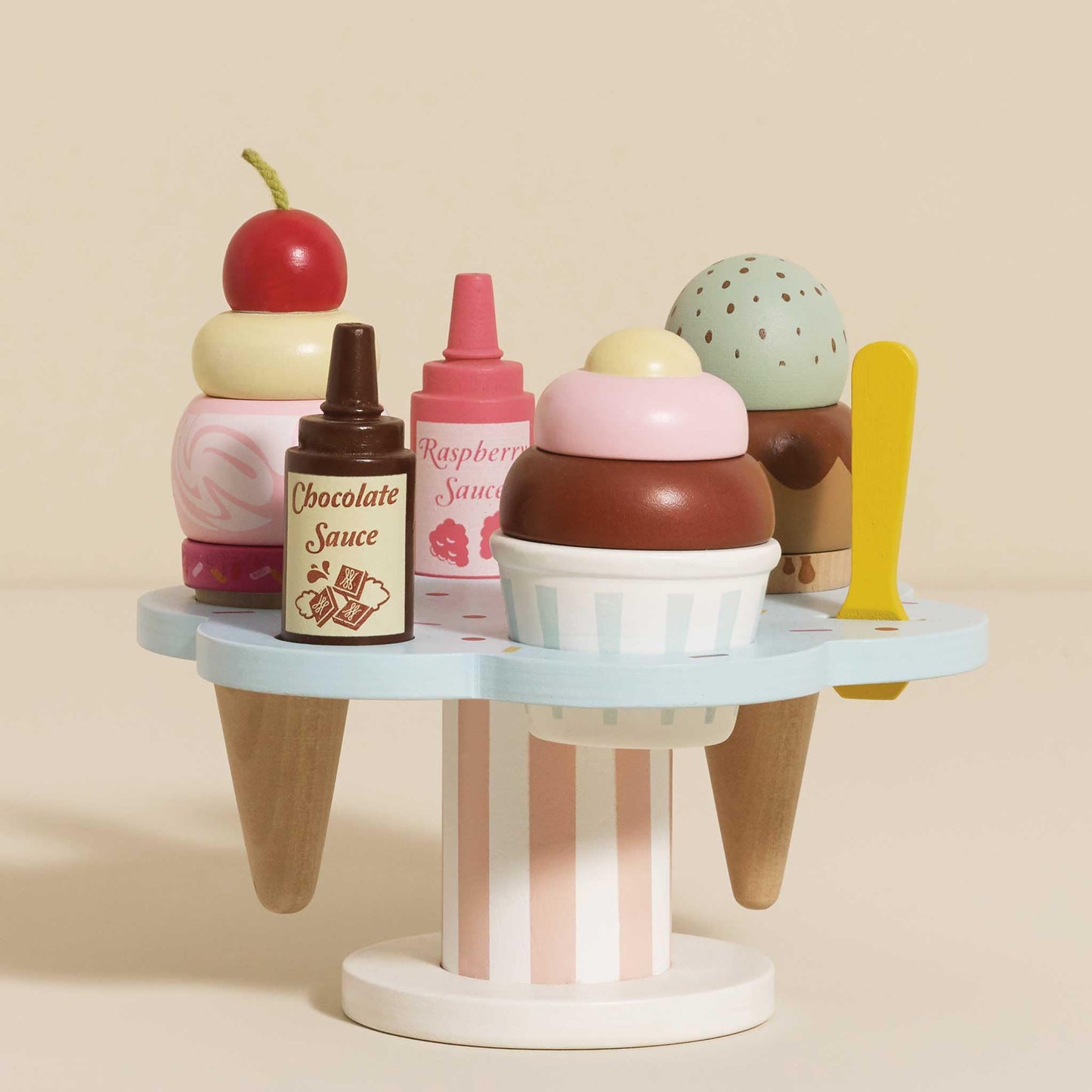 Le Toy Van Carlo's Gelato Colourful Wooden Ice Cream Toy Set | 12 Pieces | 2+ Years
