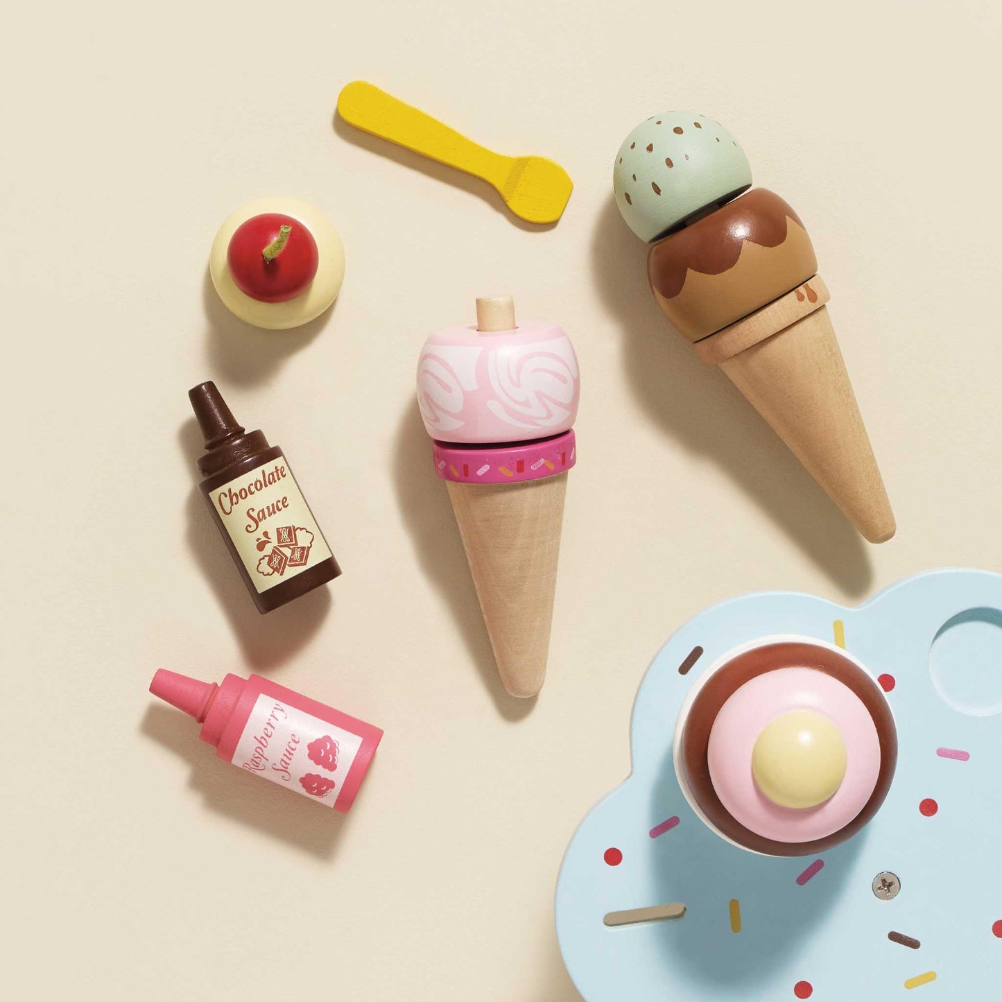 Le Toy Van Carlo's Gelato Colourful Wooden Ice Cream Toy Set | 12 Pieces | 2+ Years