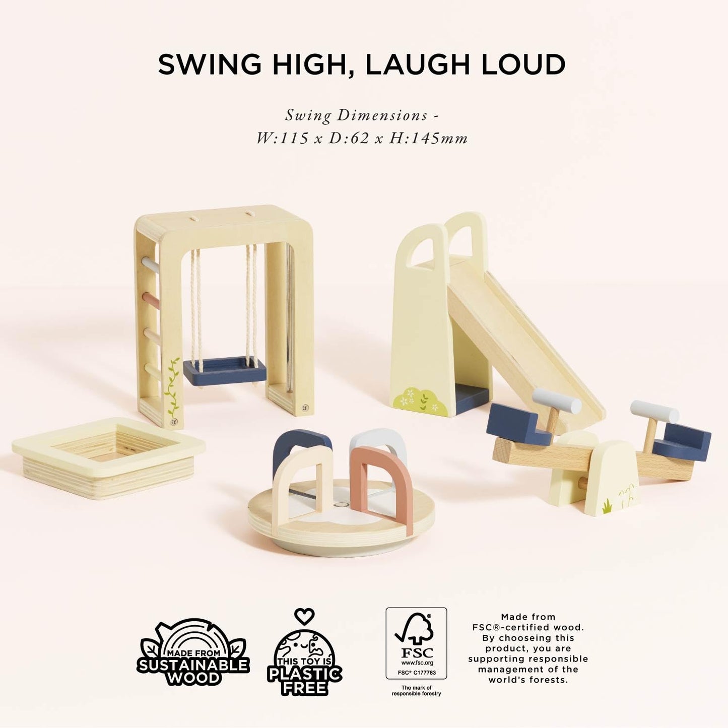 Le Toy Van Dollshouse Outdoor Furniture Set | 5-Piece Wooden Playset