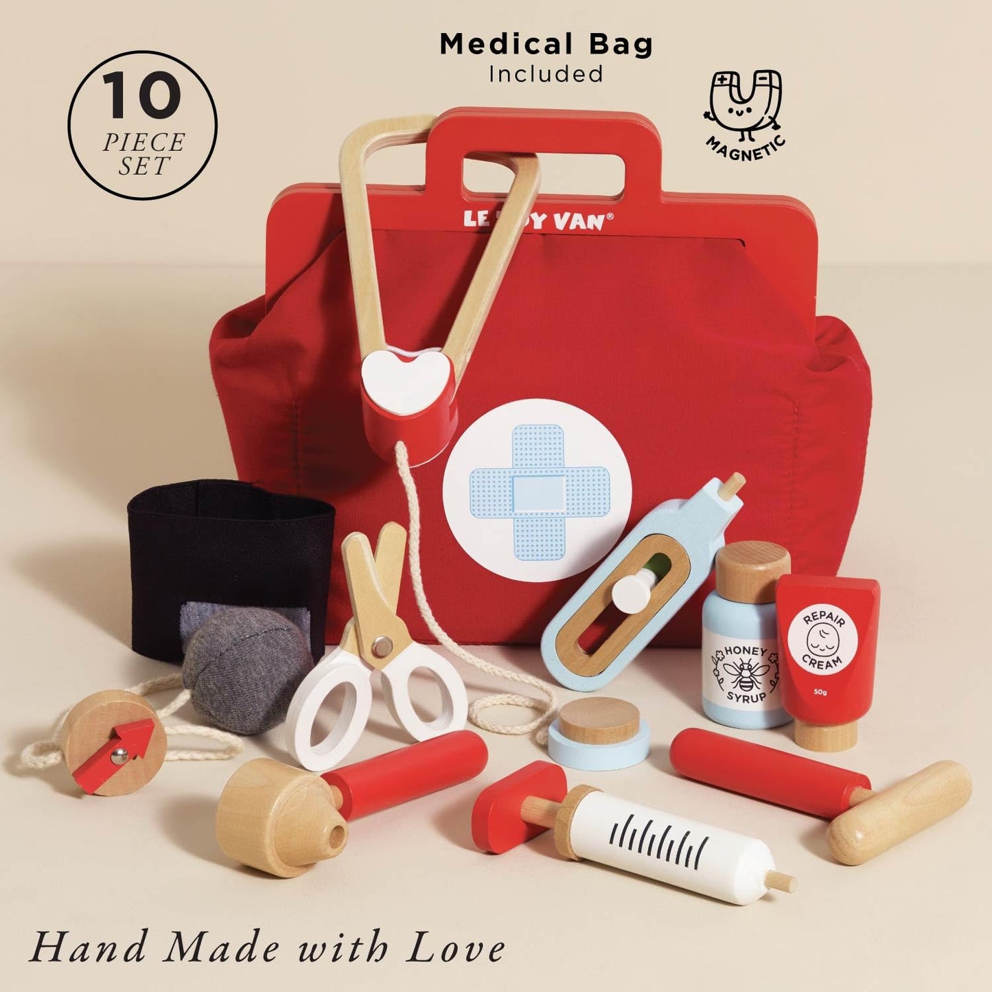 Le Toy Van Honeybake Doctor's Medical Play Set - Wooden Pretend Play Kit for Kids 3+