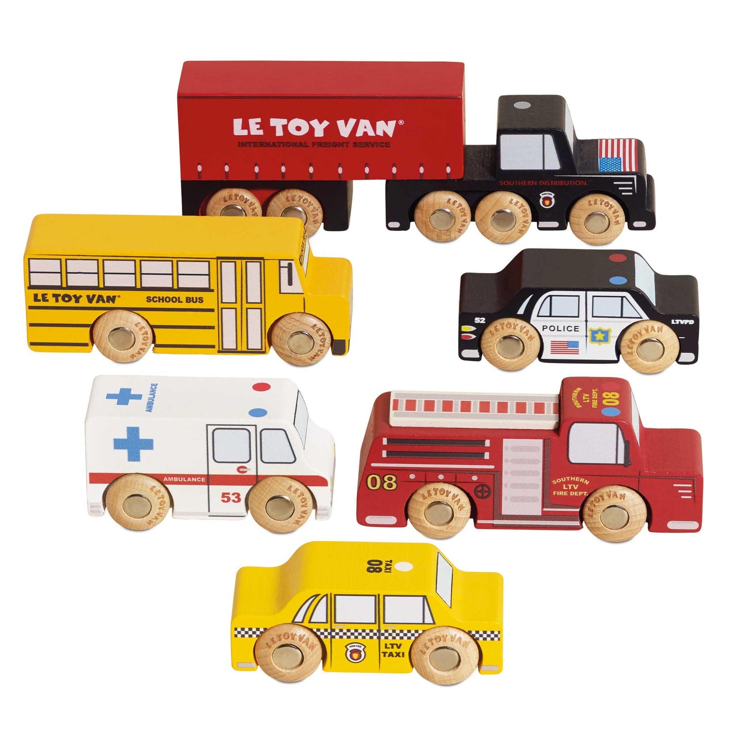 Le Toy Van New York Car Set – Premium Wooden Vehicles for Kids Aged 3+