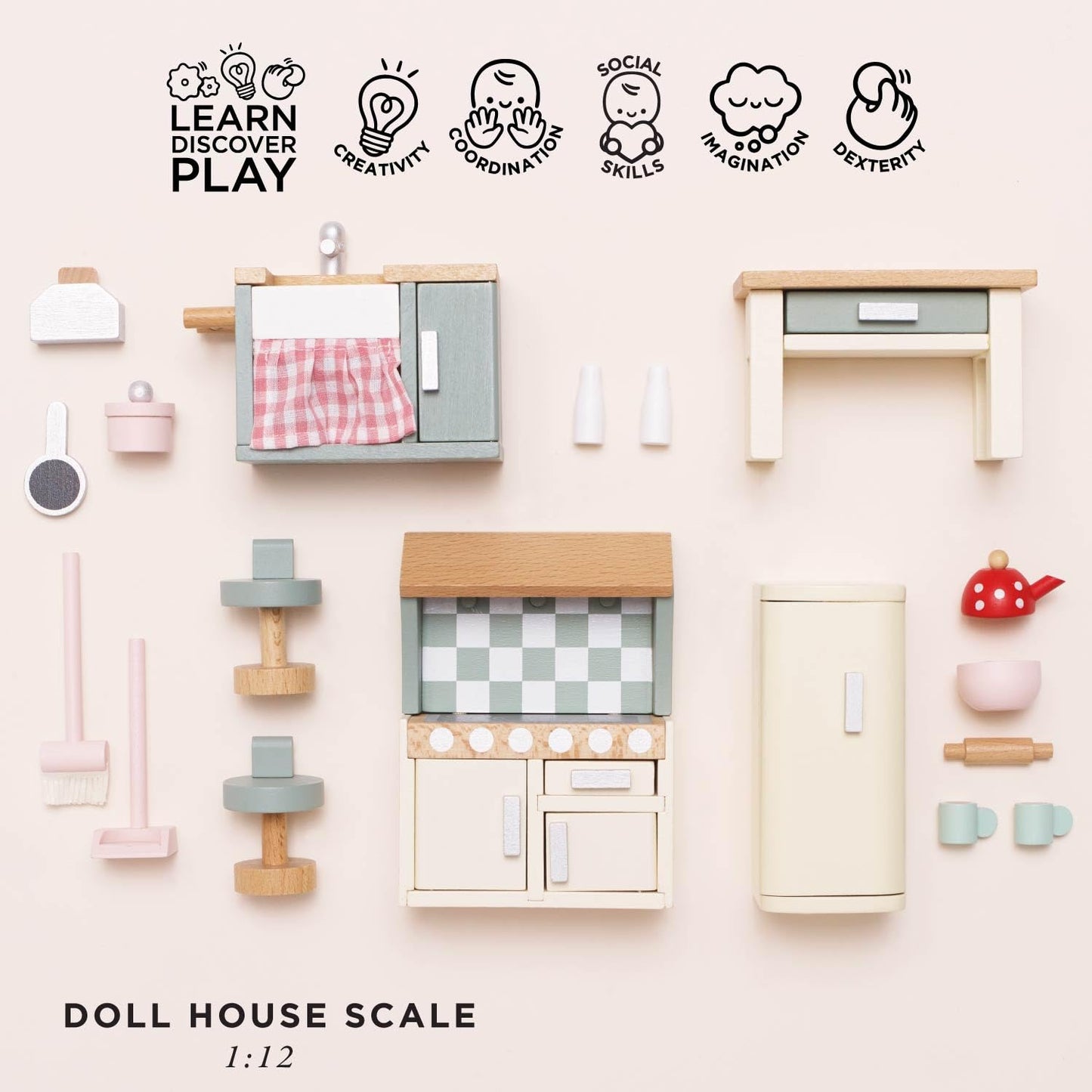 Le Toy Van Daisylane Kitchen Dollhouse Furniture (ME059) | Rosebud Kitchen Play Set