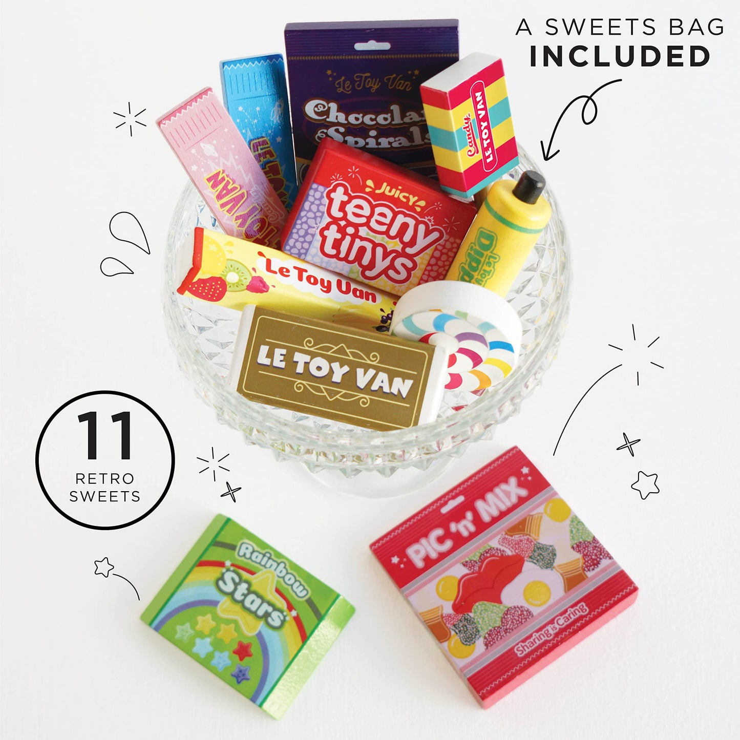 Le Toy Van Candy Play Food Set - Wooden Pretend Play for Kids 2+ | Honeybake Collection