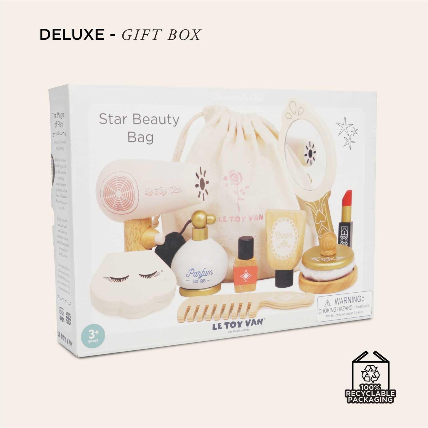 Le Toy Van Star Beauty Bag: Wooden Cosmetic Set for Pretend Play | Ages 3+