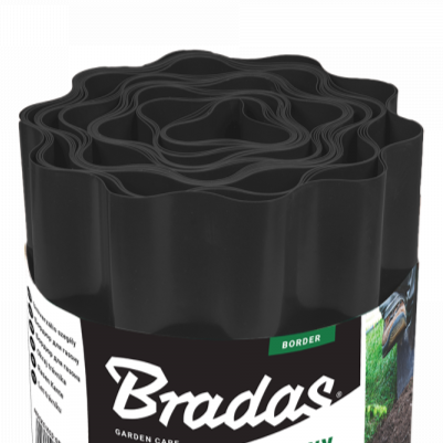 Wavy Plastic Garden Lawn Edging, H=25CM, L=9M, Black