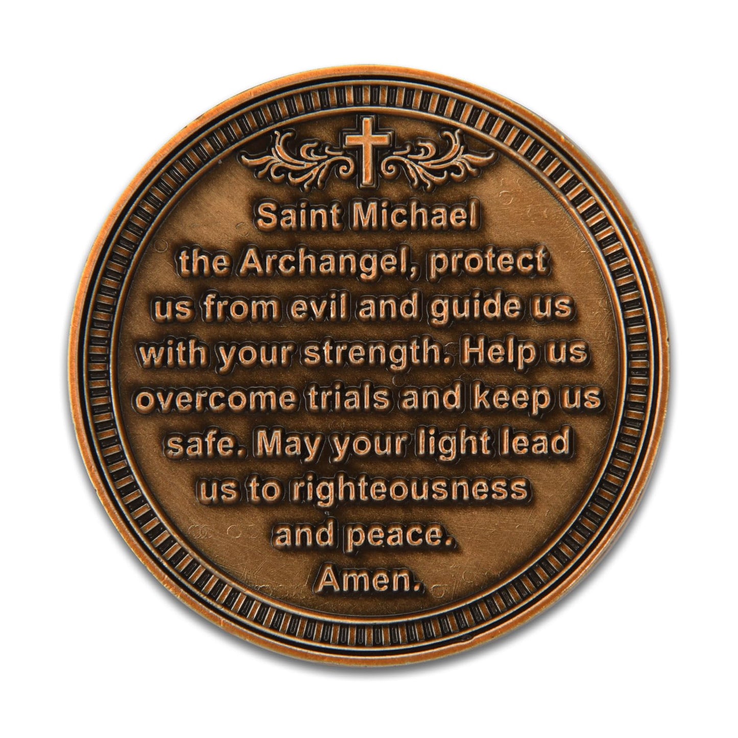 Leabet Saint Michael Archangel Protection Coin – 1.57-Inch Double-Sided Zinc Alloy, Antique Finish