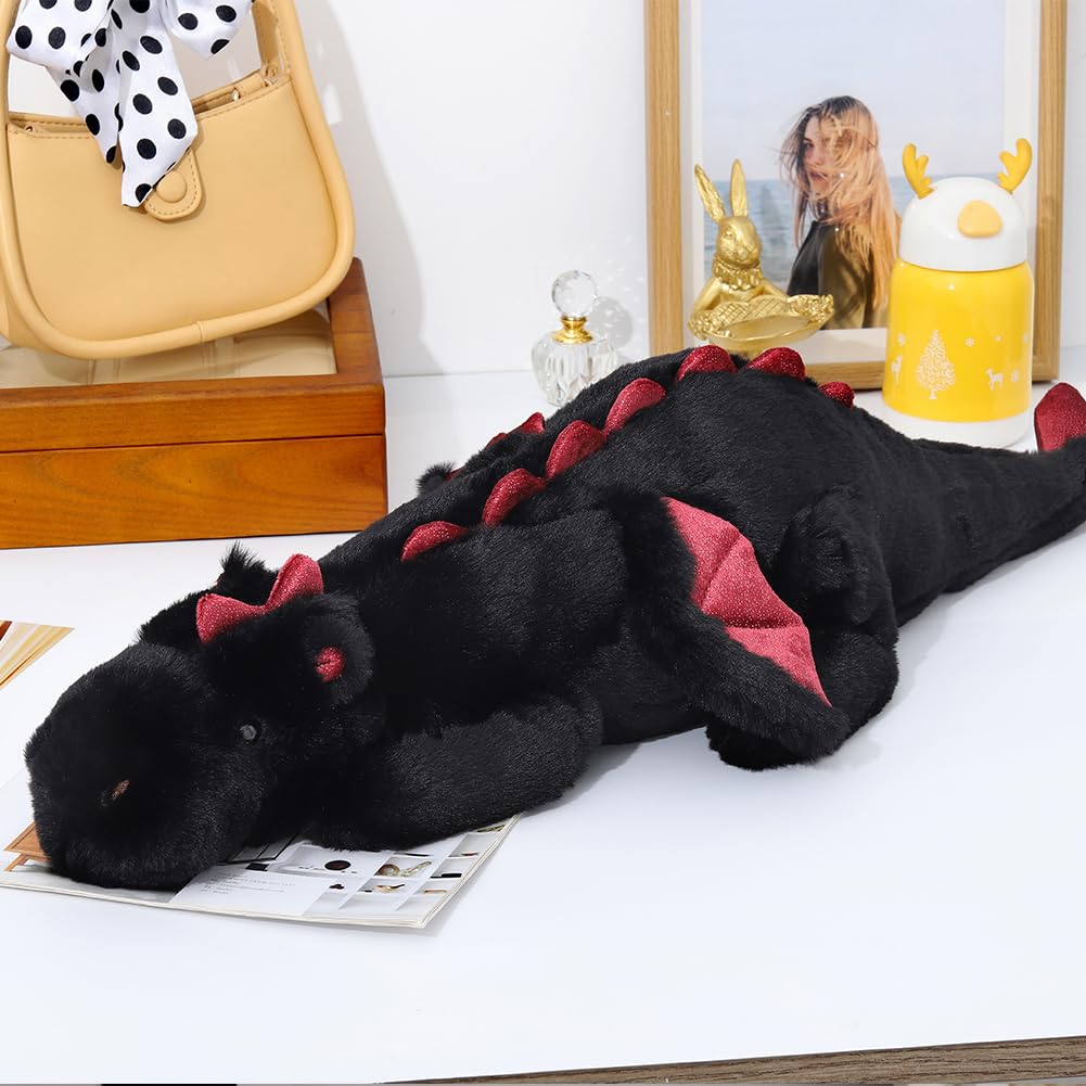 Leahaoe 27.5-inch Weighted Dragon Plush — Soft, Calming Cuddle