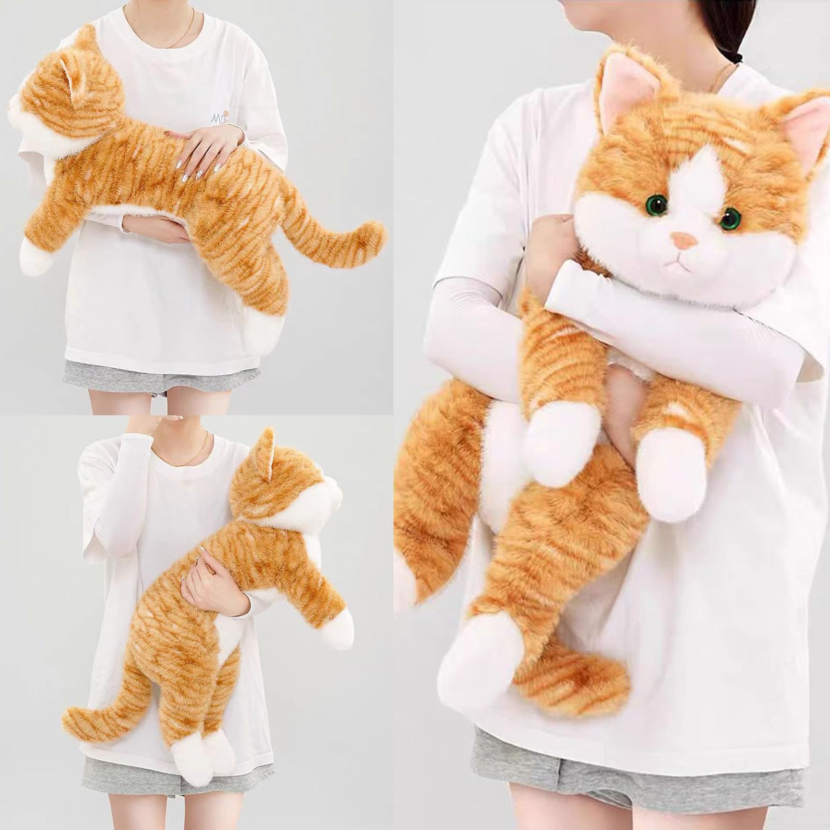 Leahaoe Large Weighted Cat Plush – 26-inch Orange, 5 lbs – Soft & Cuddly Comfort for Relaxation