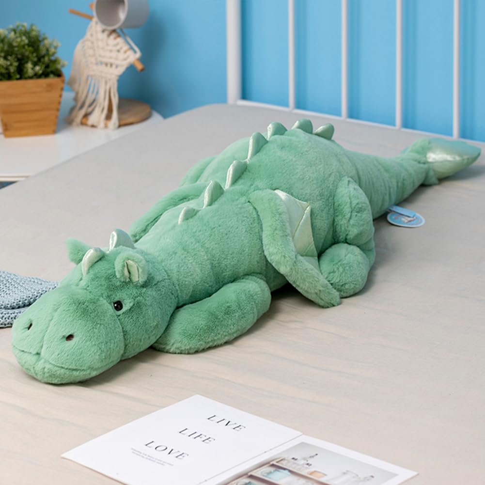 Leahaoe Weighted Dragon Stuffed Animal – 43.3-Inch Green Plush, 12 lb, Large Soft & Sturdy