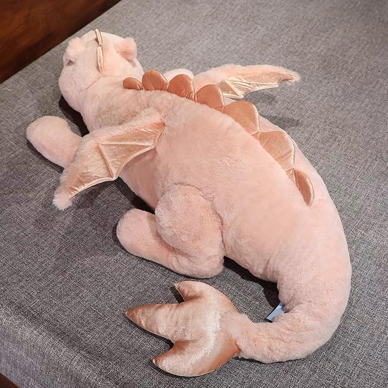 Leahaoe Weighted Dragon Stuffed Animal - 43.3-inch Pink Plush Pillow 12 lb