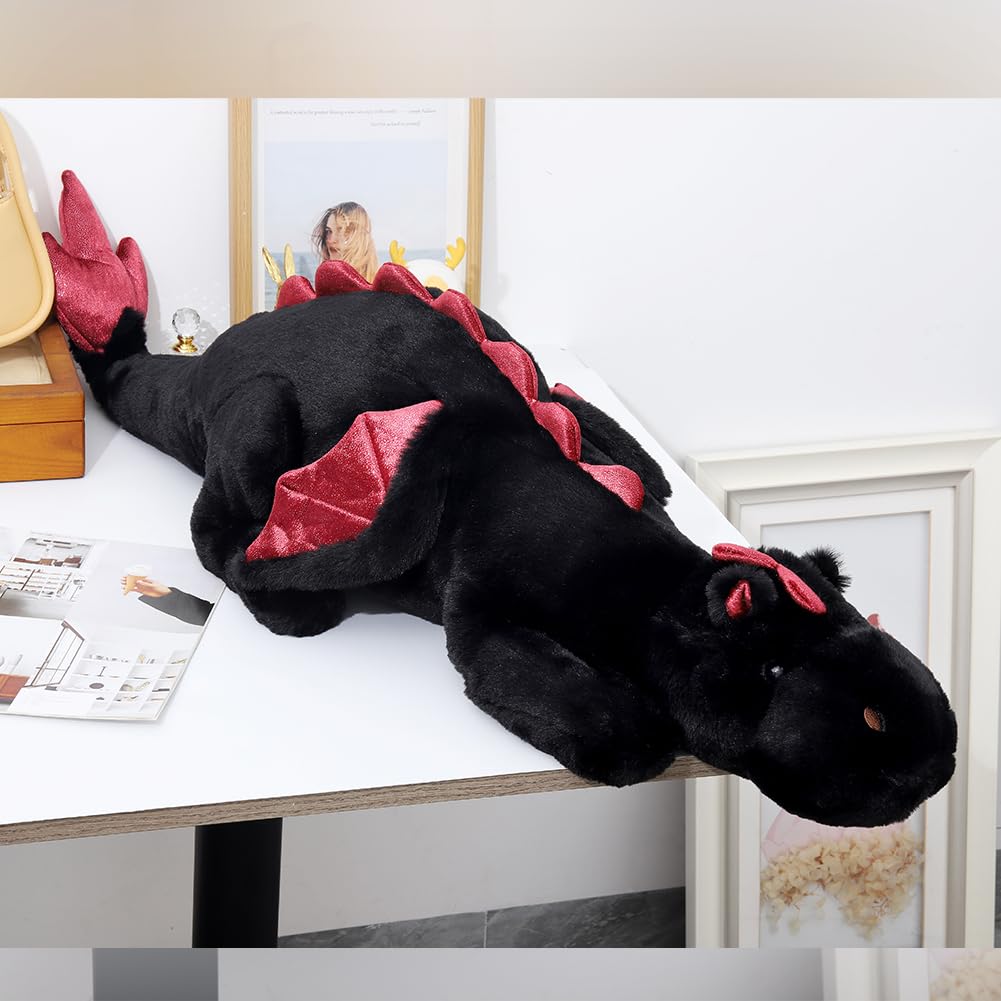 Leahaoe Weighted Dragon Stuffed Animal 43.3" | 10 Lb Plush for Kids & Adults, Calming Dragon Toy