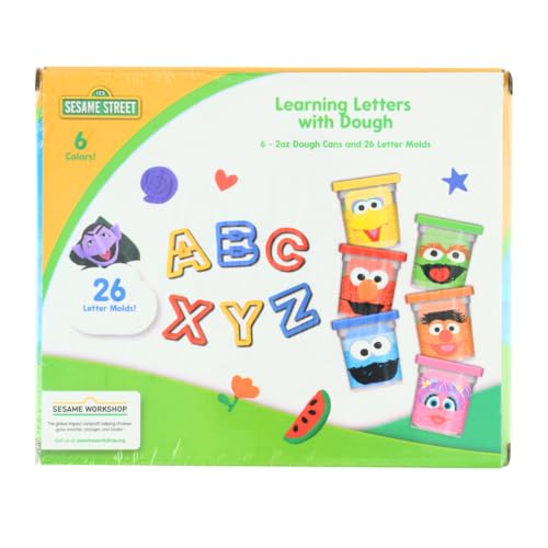 Leap Year Sesame Street Learning Letters with Dough — 8 x 1oz Cans + 26 Letter Molds | Gift for Kids