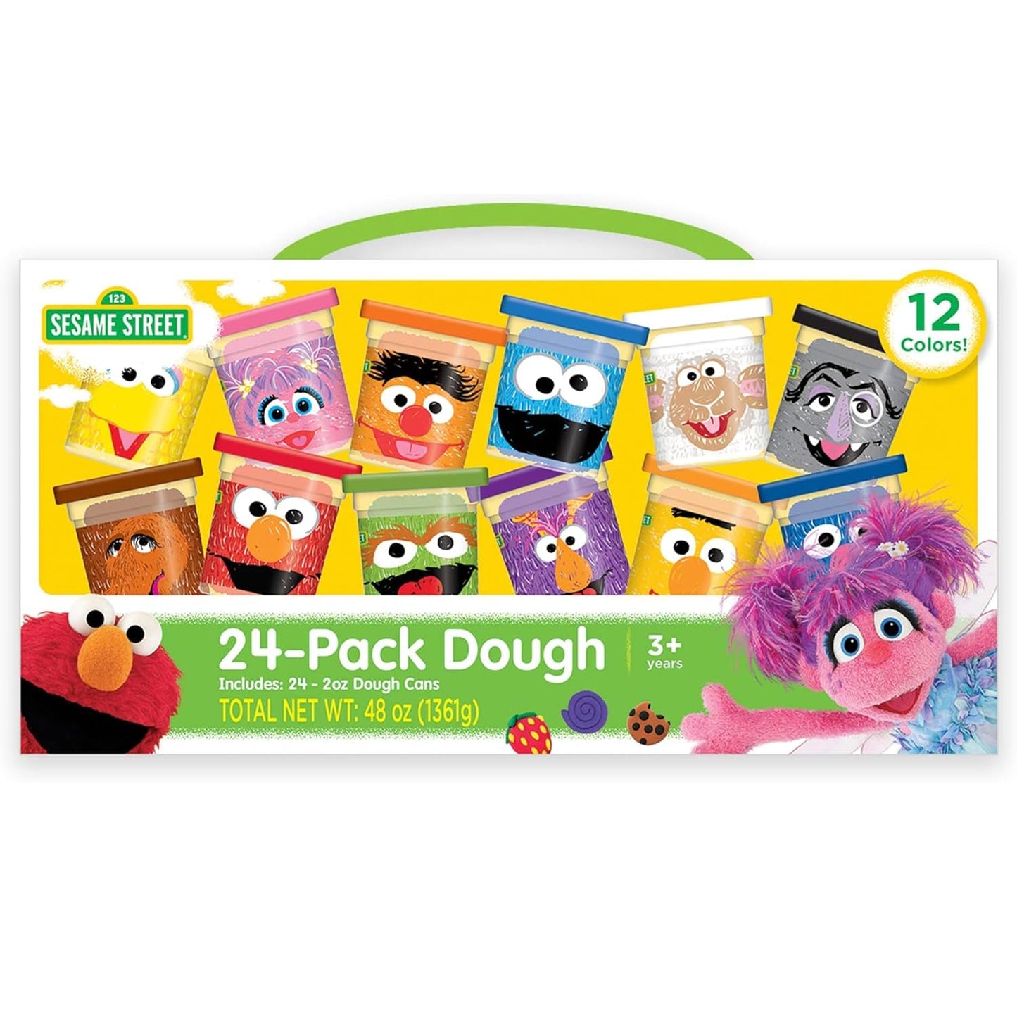 Leap Year Sesame Street 24-Pack Dough with Carrying Handle – 2 oz Cans in 12 Colors