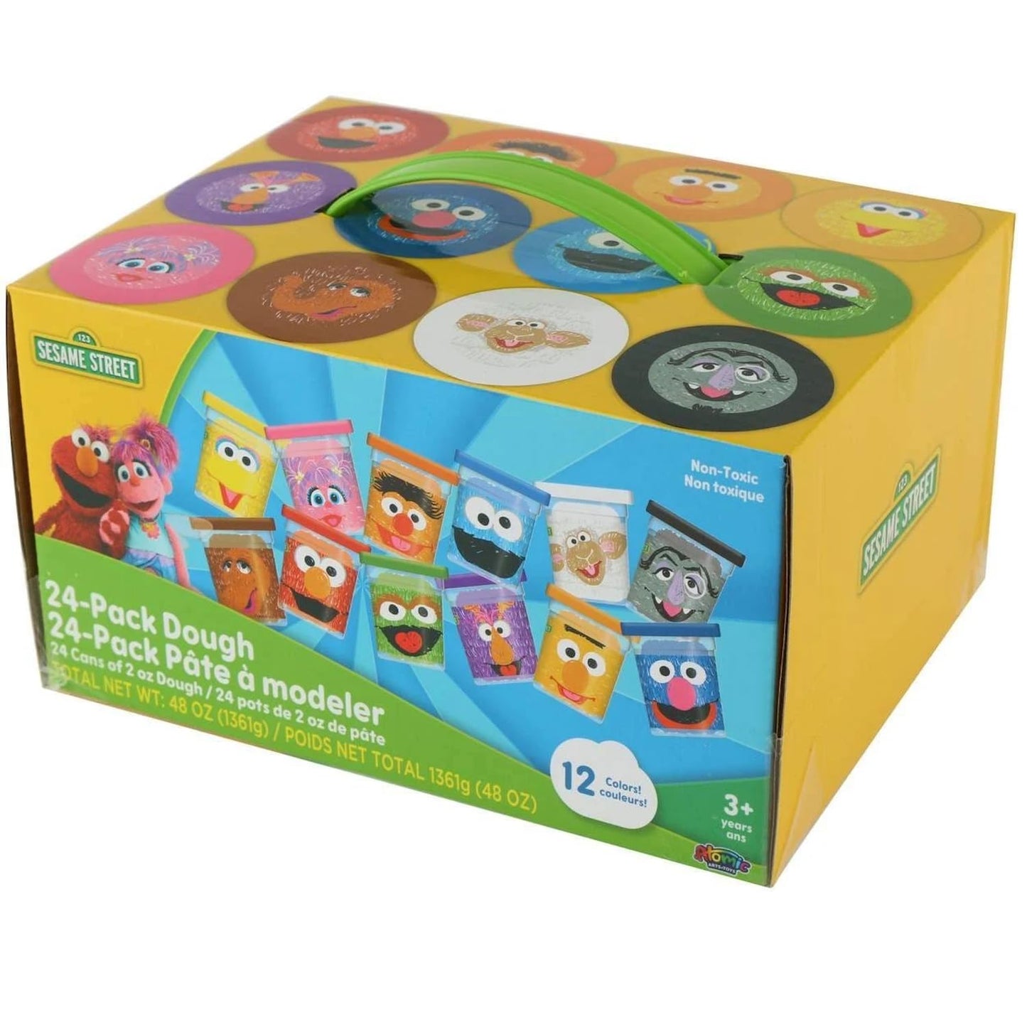 Leap Year Sesame Street 24-Pack Dough with Carrying Handle – 2 oz Cans in 12 Colors
