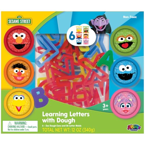 Leap Year Sesame Street Learning Letters with Dough — 8 x 1oz Cans + 26 Letter Molds | Gift for Kids