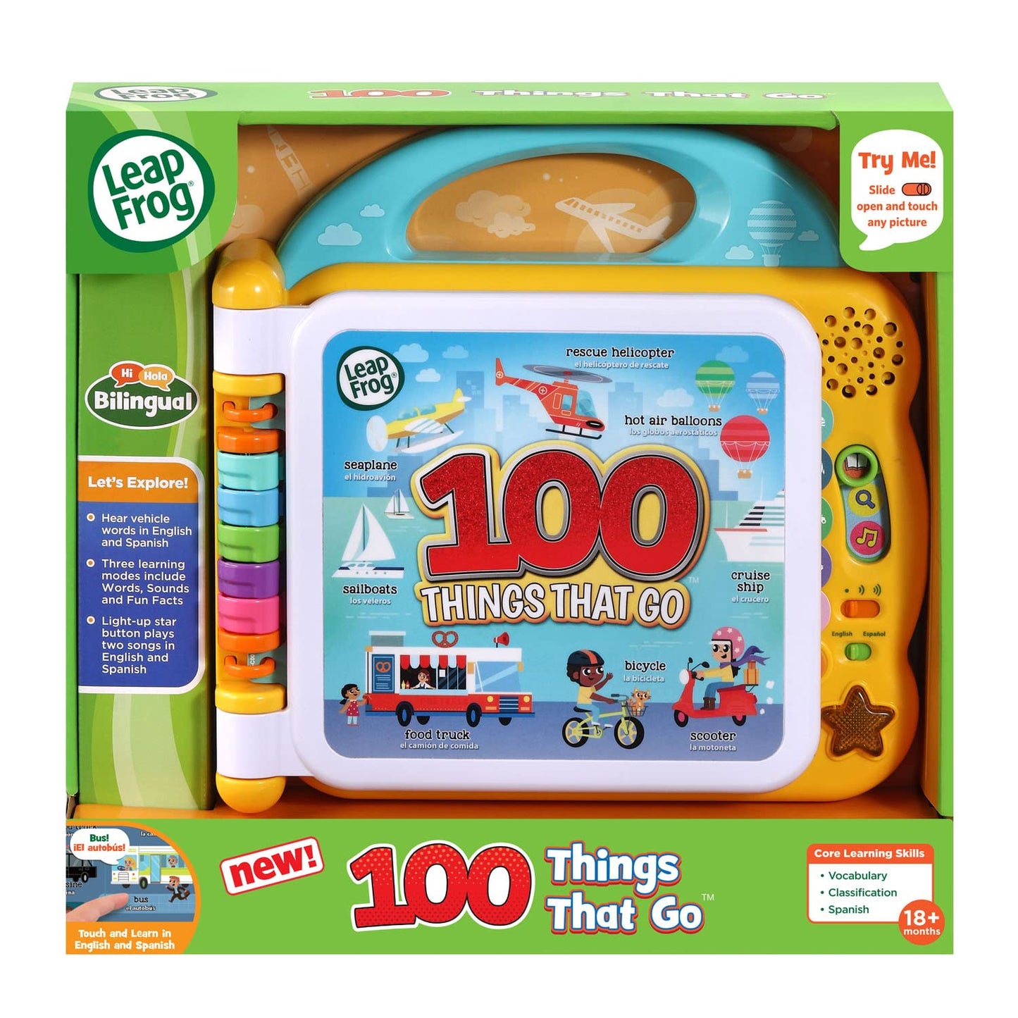 LeapFrog 100 Things That Go — Bilingual Interactive Book for Toddlers