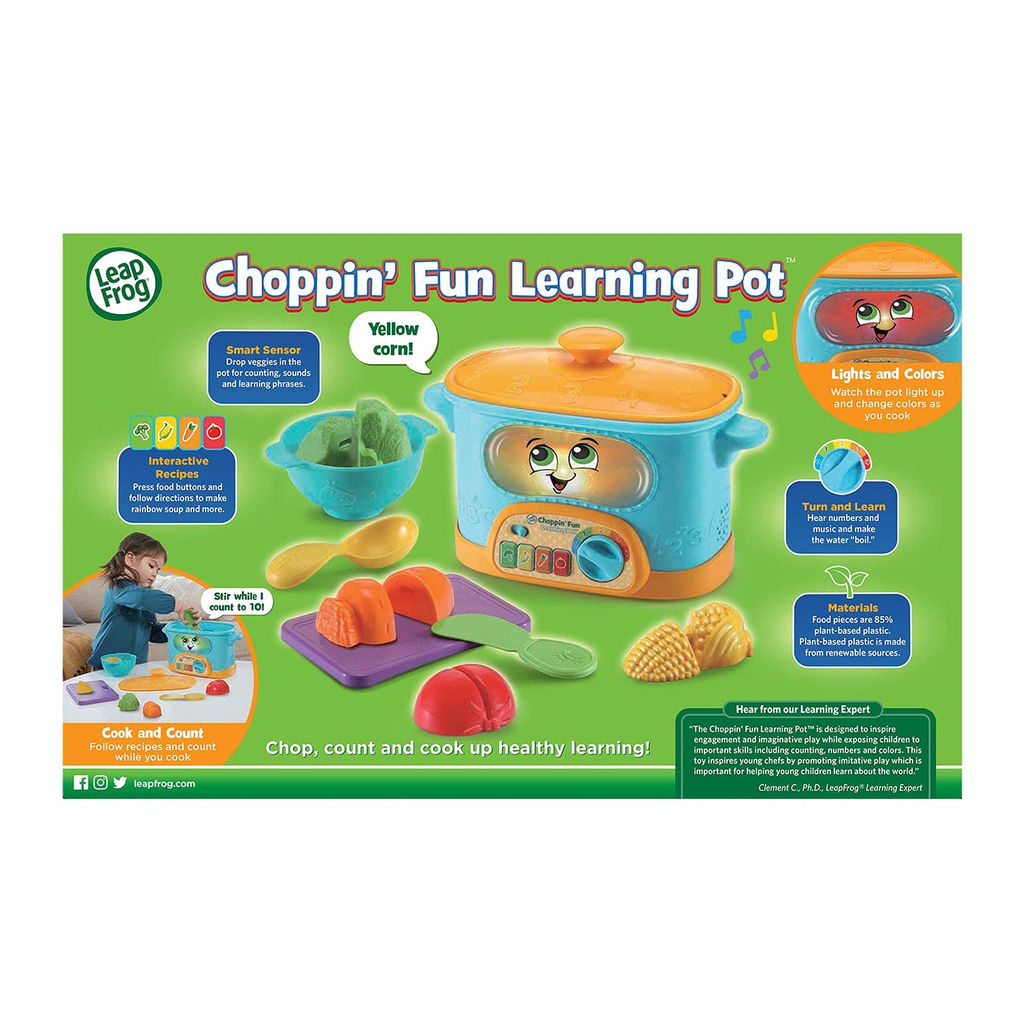 LeapFrog Choppin’ Fun Learning Pot – Orange | Pretend Play Kitchen Toy